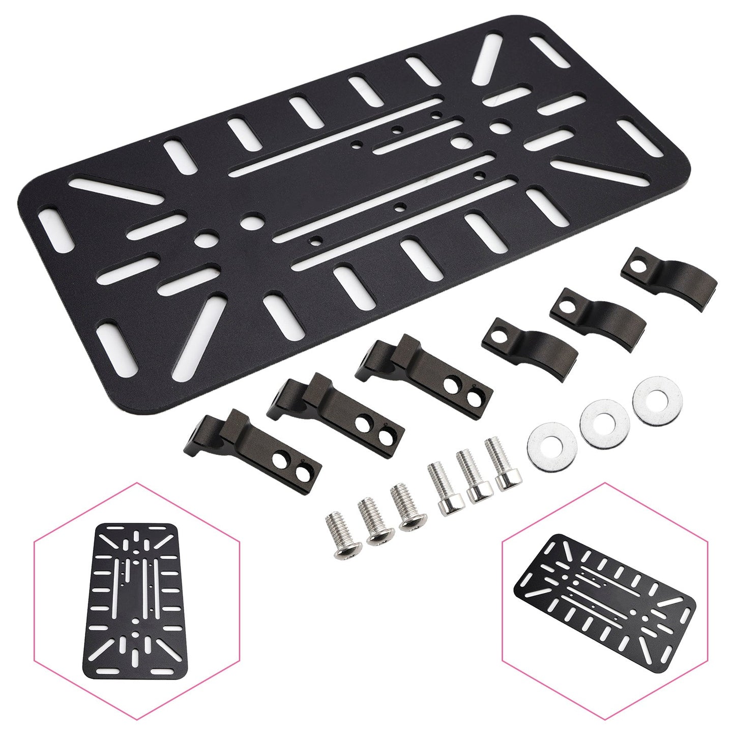 Universal Symmetrical Side Saddlebag Mounting Bracket Kit Black For Motorbike