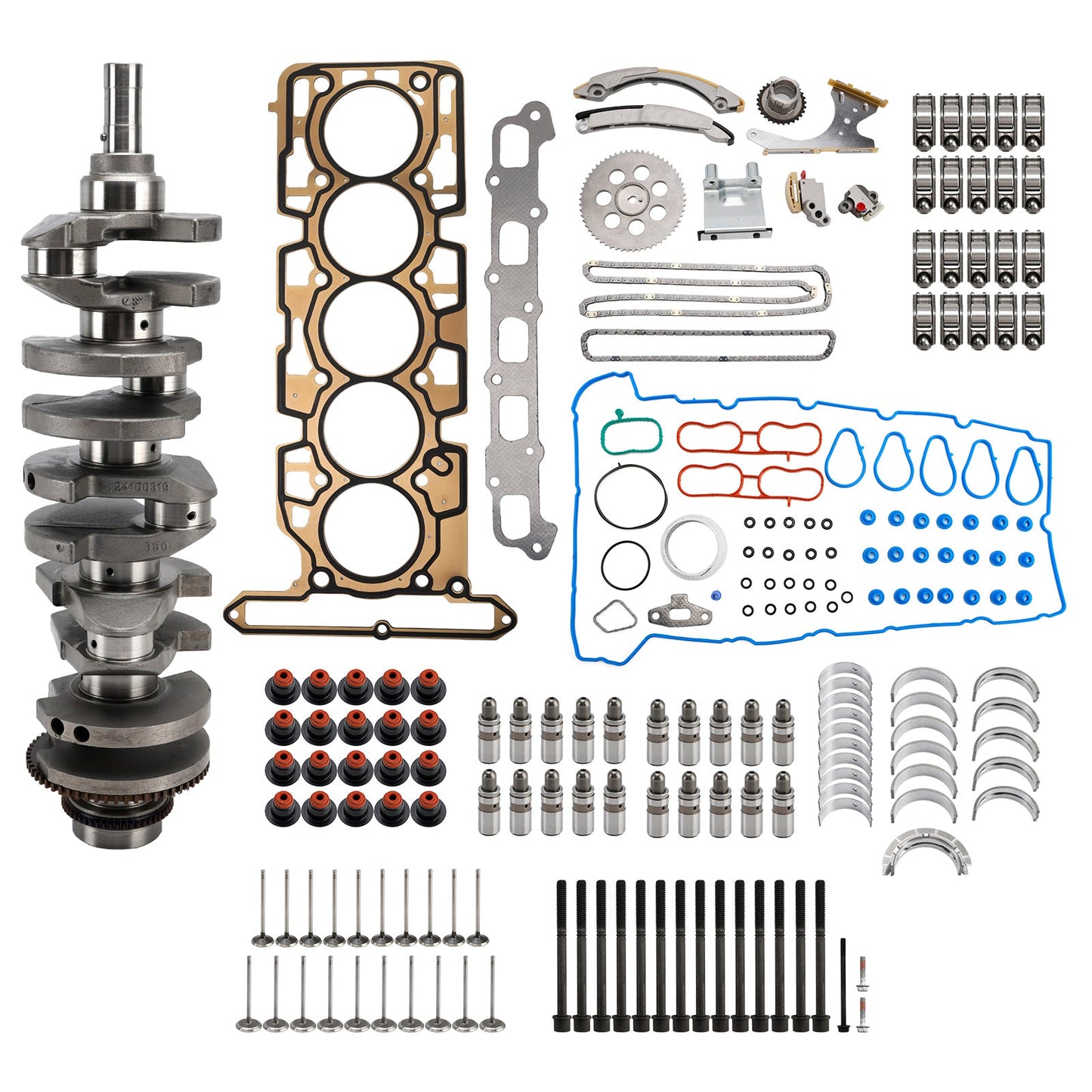 2007-2010 Hummer H3 3.7L 3654CC 223CID L5 DOHC Engine Rebuild Kit Crankshaft 89017791 HS26390PT