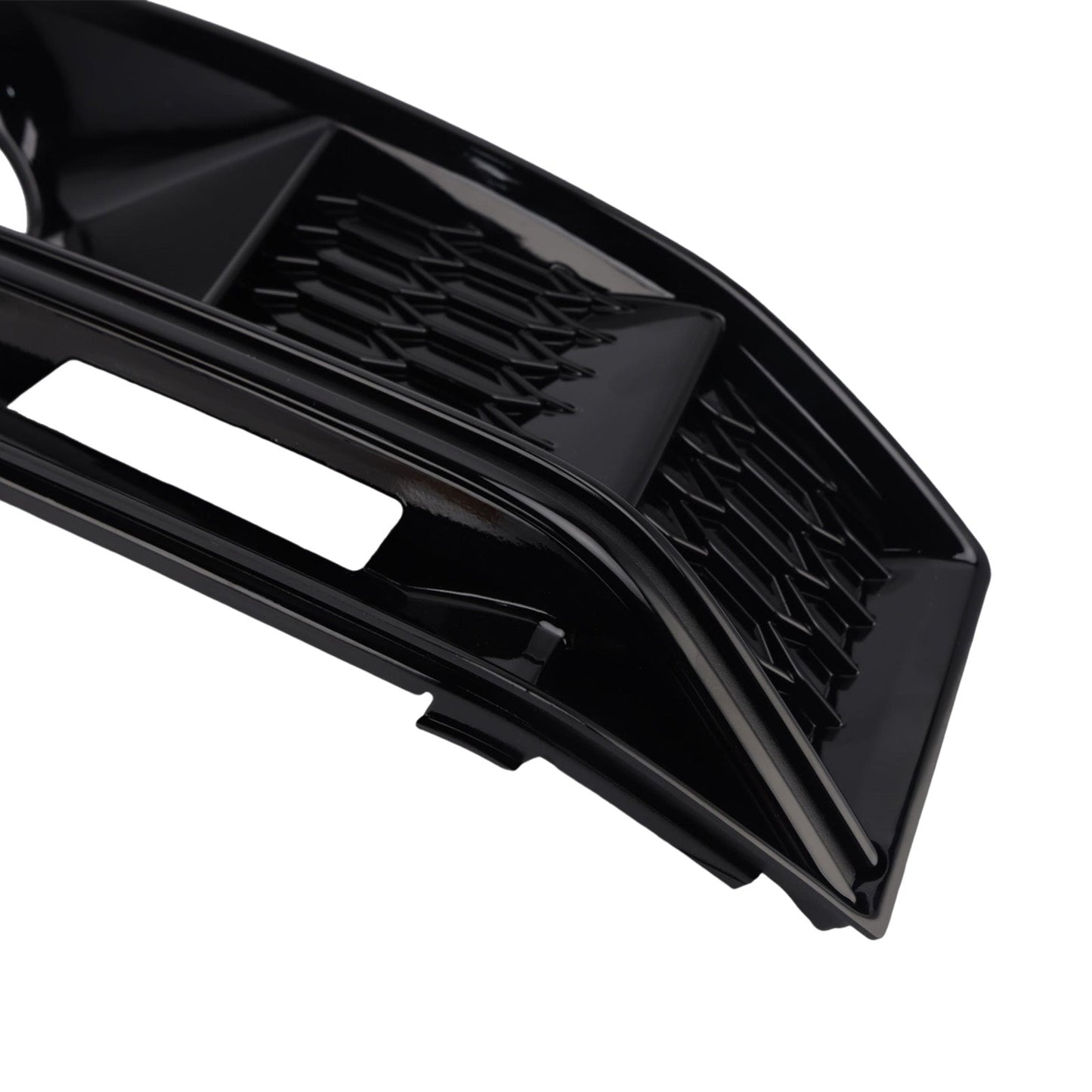 2016-2019 Audi A4 B9 S4 2PCS Black Front Bumper Foglight Grille Grill