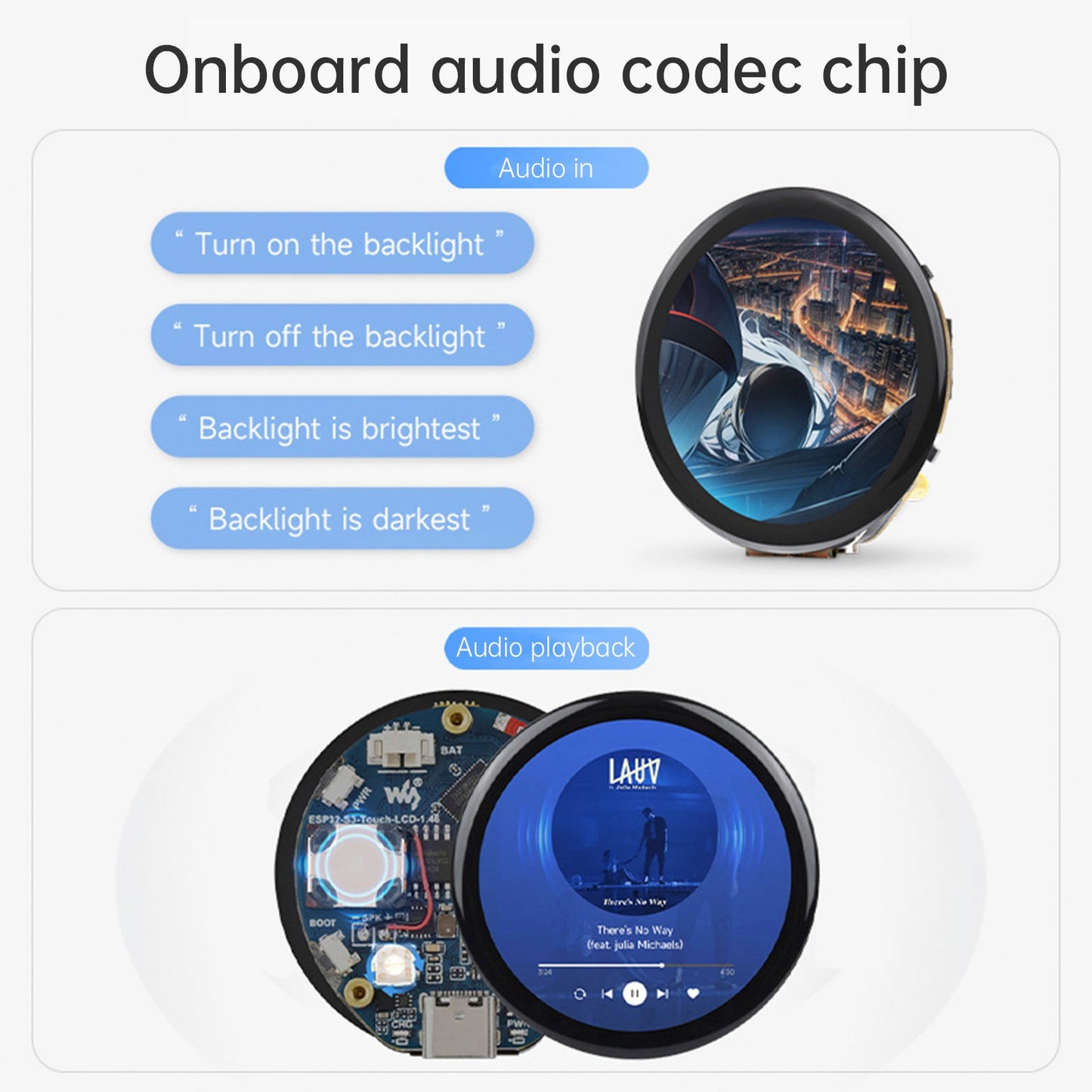 ESP32-S3 1.46-inch Circular Touch Screen Development Board Supports AI Xiaozhi