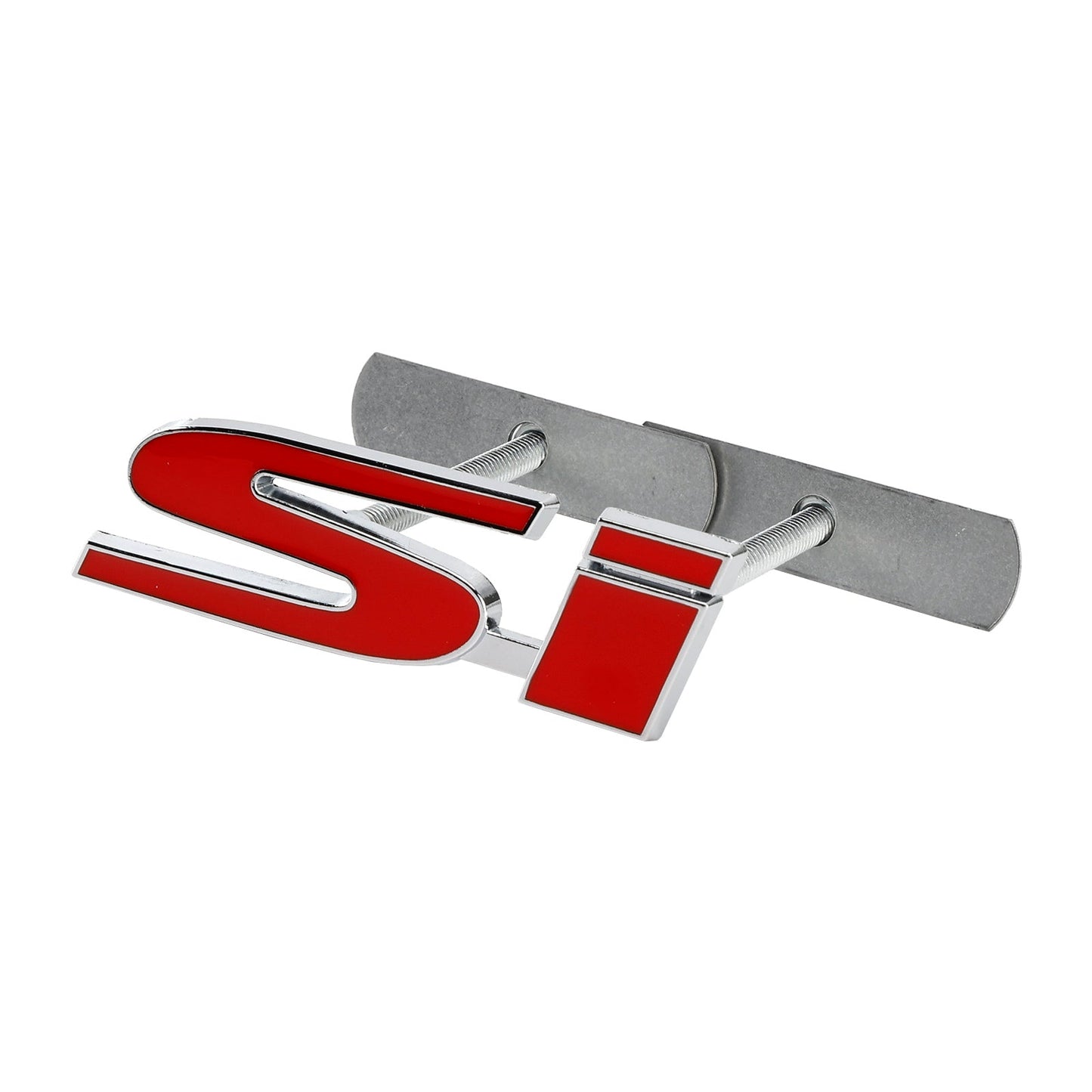 Si Front Grille Emblem Decal Badge for Honda red-silver