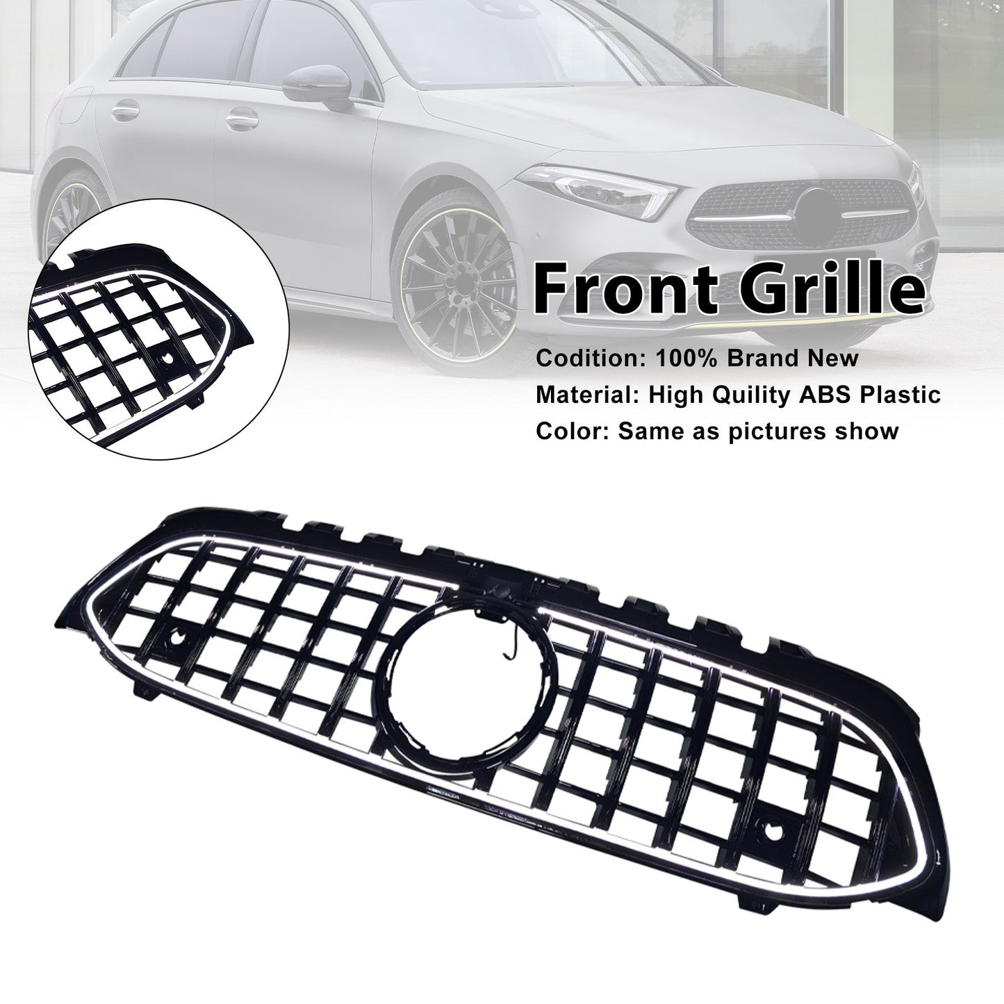 2019-2023 Fit Mercedes Benz A-Class W177 GT Style Front Bumper Grille Grill