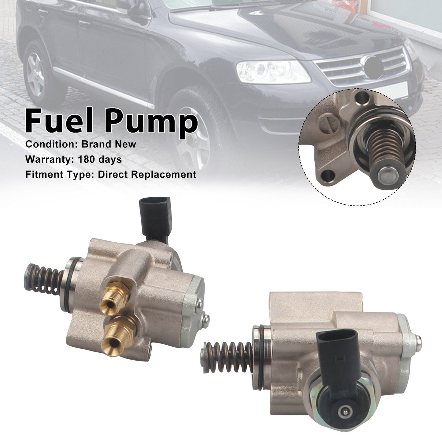 2007-2009 Audi A8 4.2L V8 A/T Quattro Base Sedan 2PCS High Pressure Fuel Pump 079127025AC