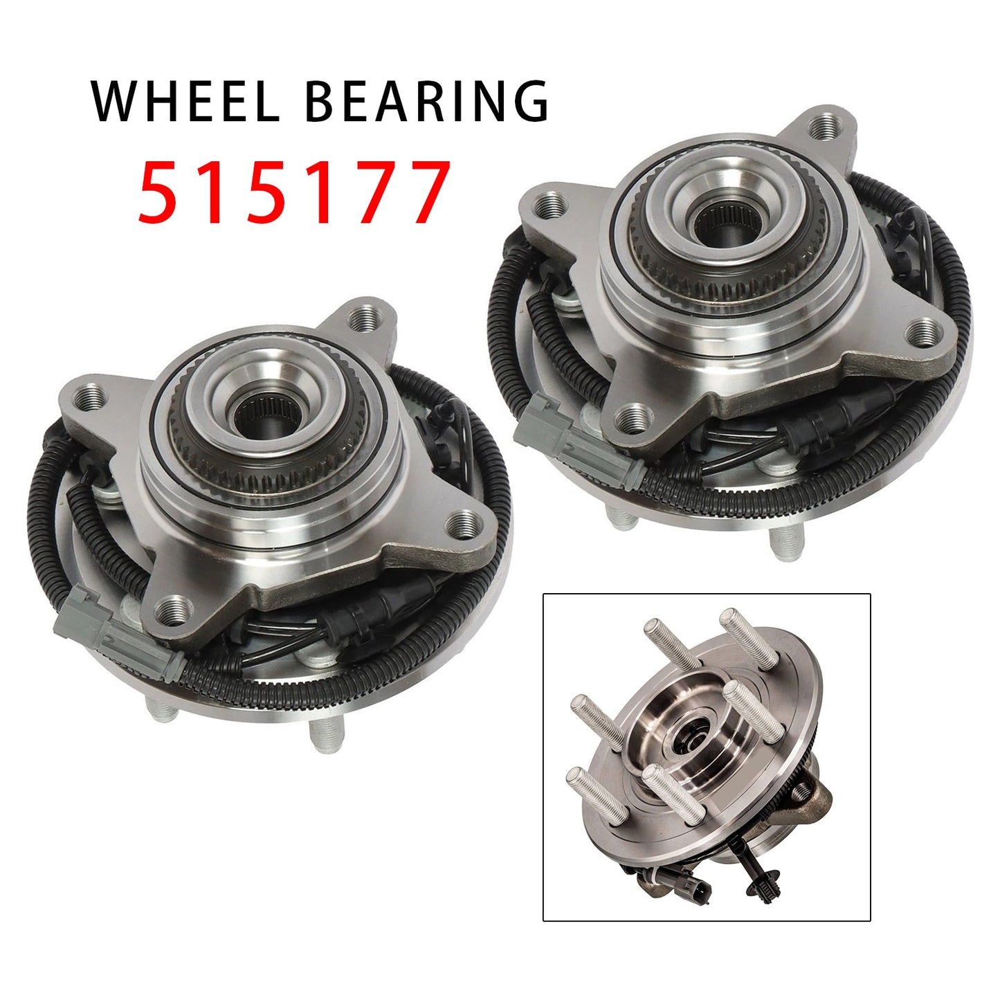 2018 - 2020 Ford F-150 4WD 2PCS Front Wheel Bearing and Hub Assembly 515177 JL3Z1104U