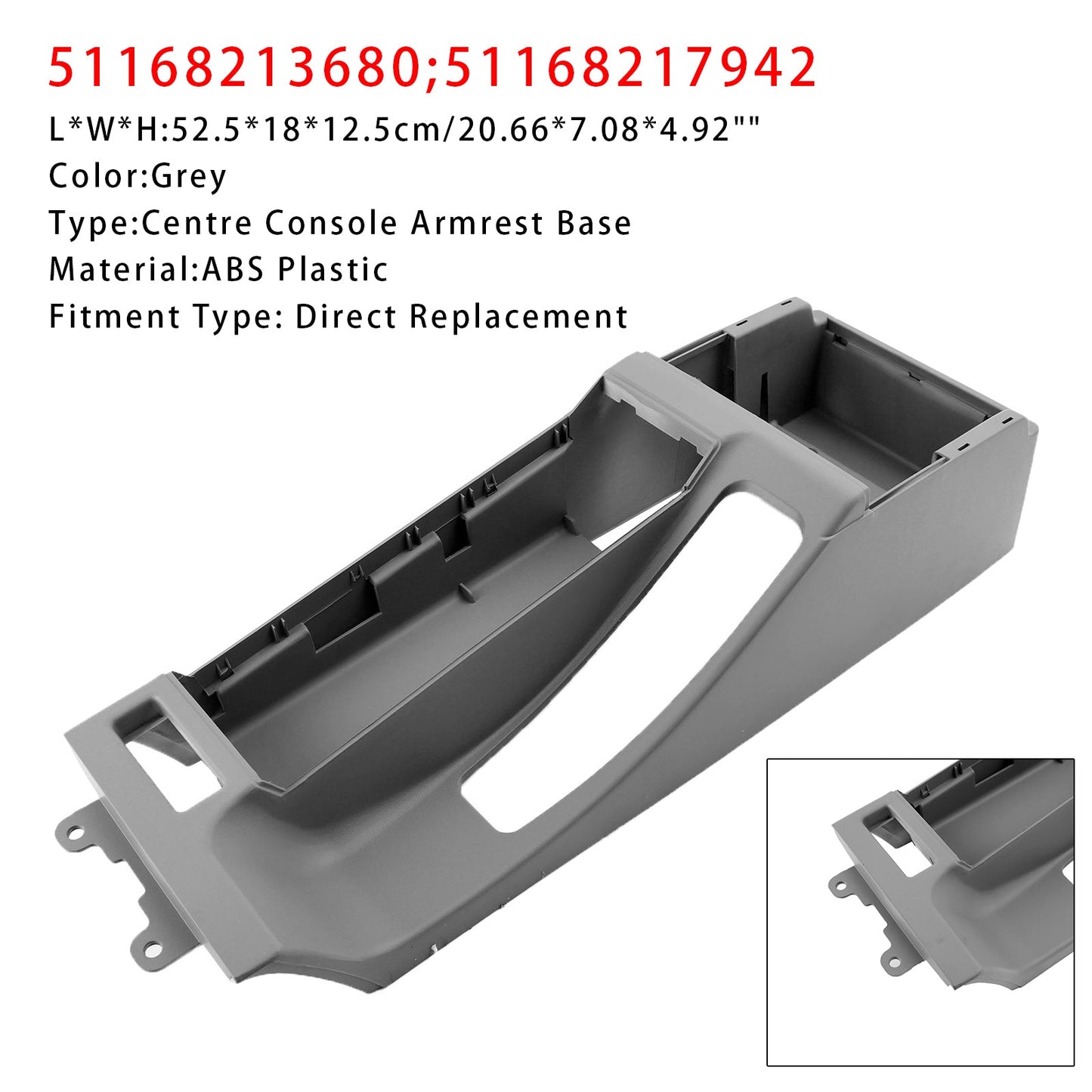 2002-2006 BMW E46 325i 328i Grey Centre Console Armrest Trim Base 51168213680