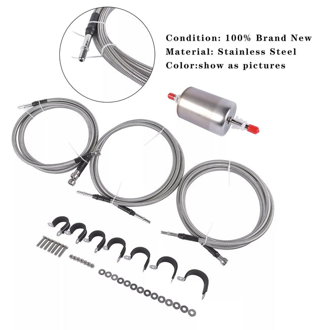 Stainless Steel Braided Fuel Lines Kit 819-840 Quick Fix For 1999-2003 Chevy