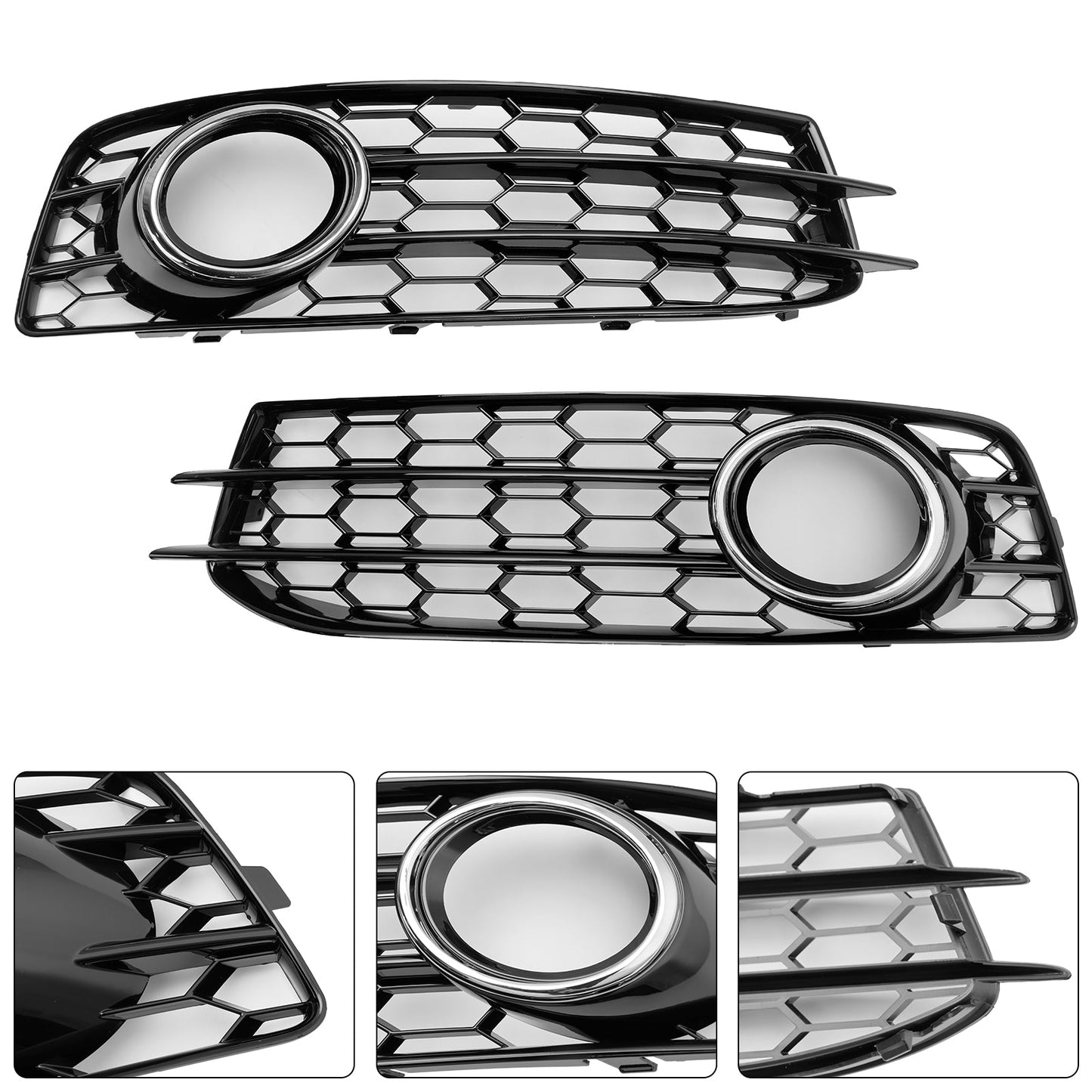 2009-2012 Audi A3 8P S-Line Honeycomb Front Bumper Fog Light Grille Cover