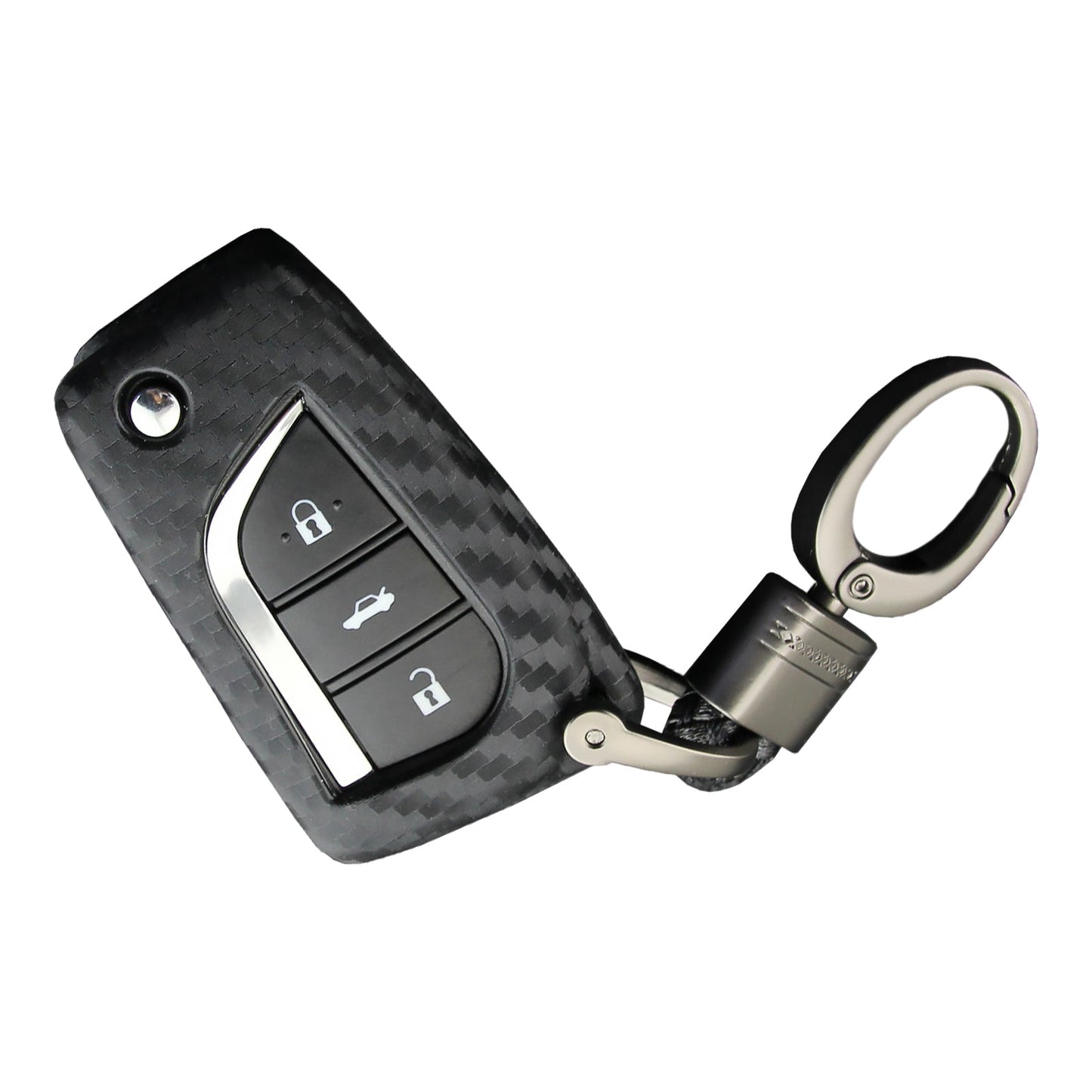 Leather Silicone Car Key Case Cover With Buckle For Toyota