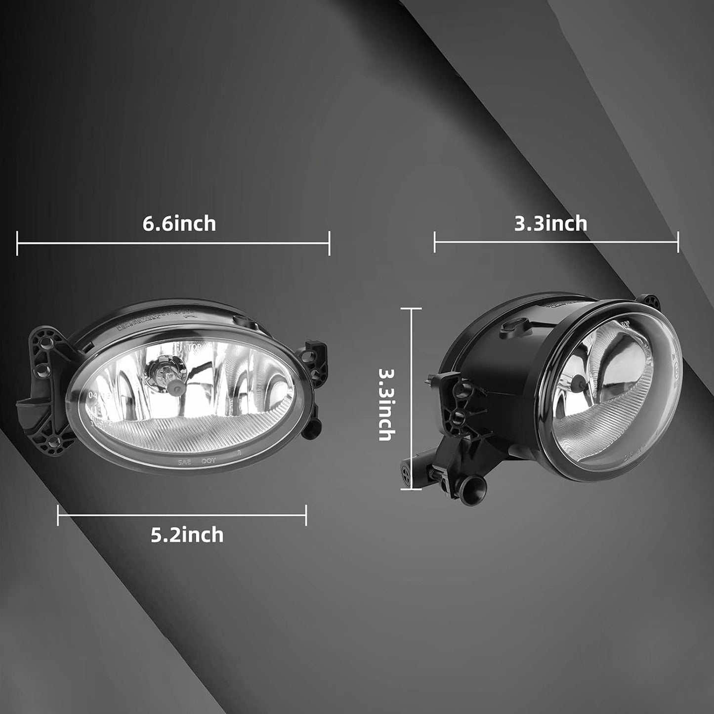 Pair Front Fog Light Lamps With Bulbs For Mercedes Benz W204 W211 W164 C219