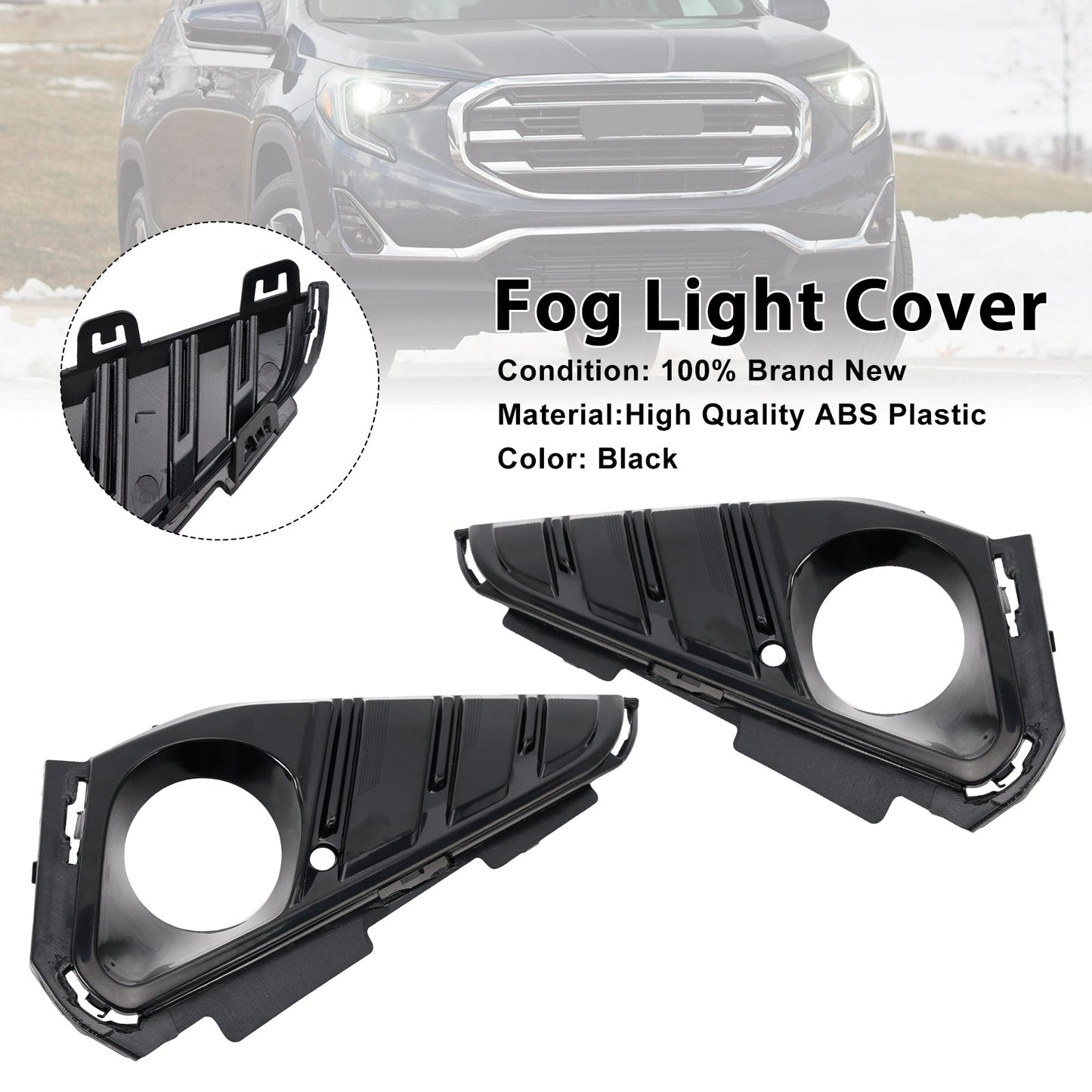 2018-2021 GMC Terrain Pair Front Fog Light Bezel Trim 23196308
