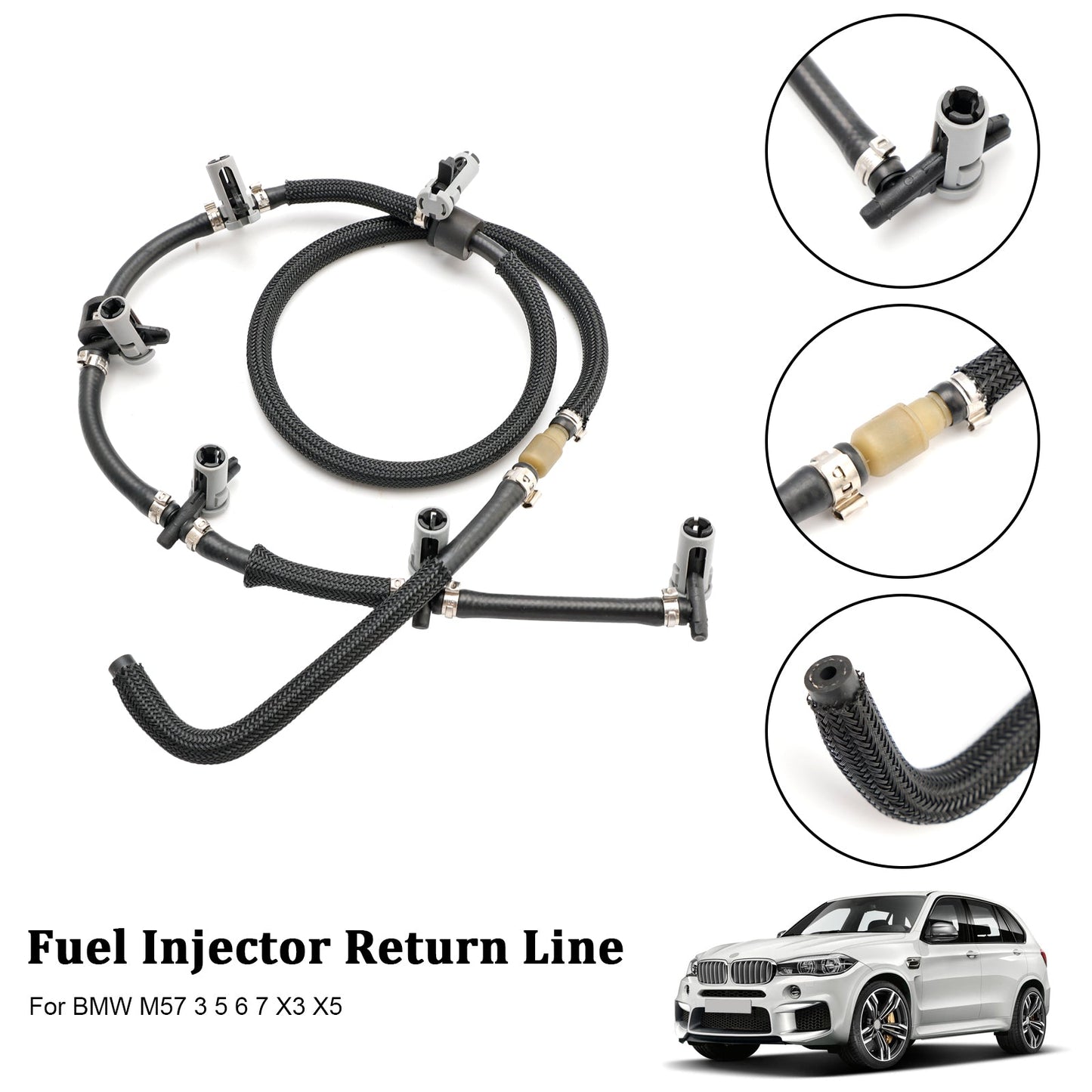 BMW 3 5 6 7 X2 X3 X5 X6 Fuel Return Line Hose Pipe Injector Hose Leak Line 13537792870 13537799869