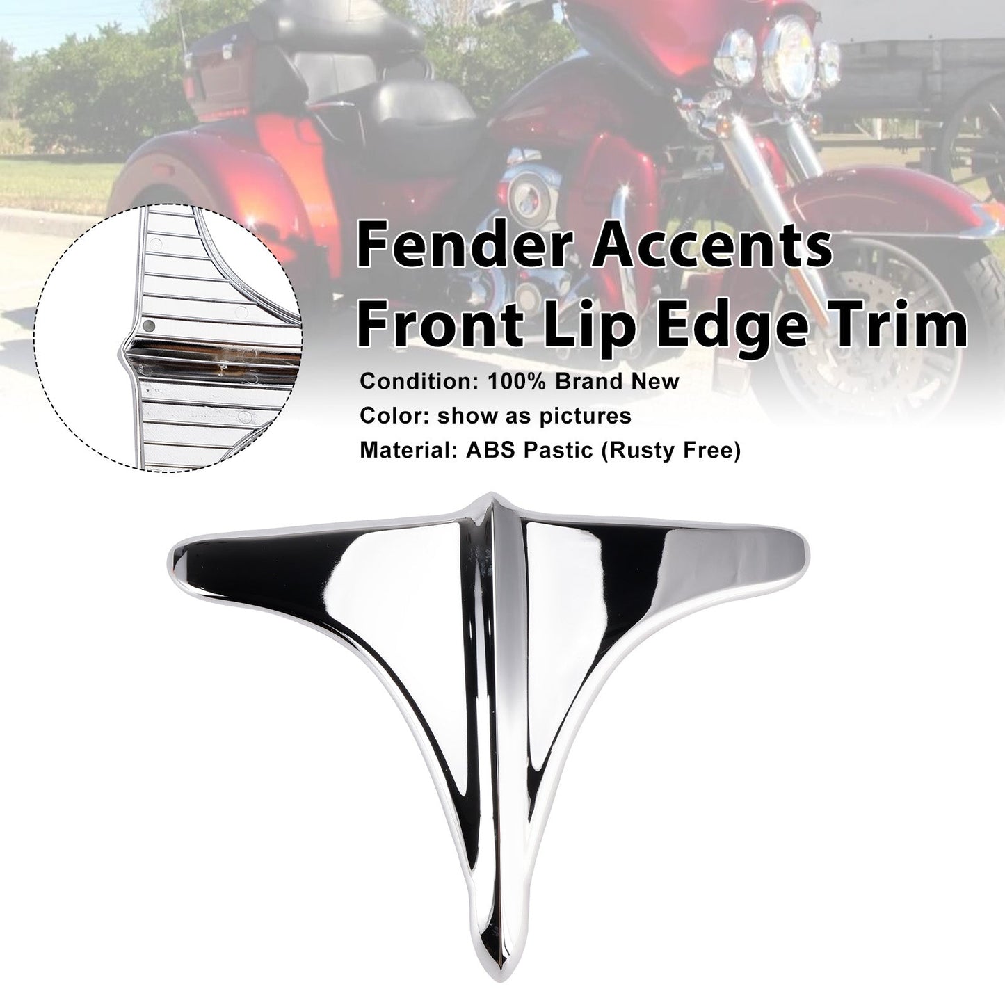 ABS Rear Fender Accents Front Edge Trim For Street Tri Glide 2009-2023