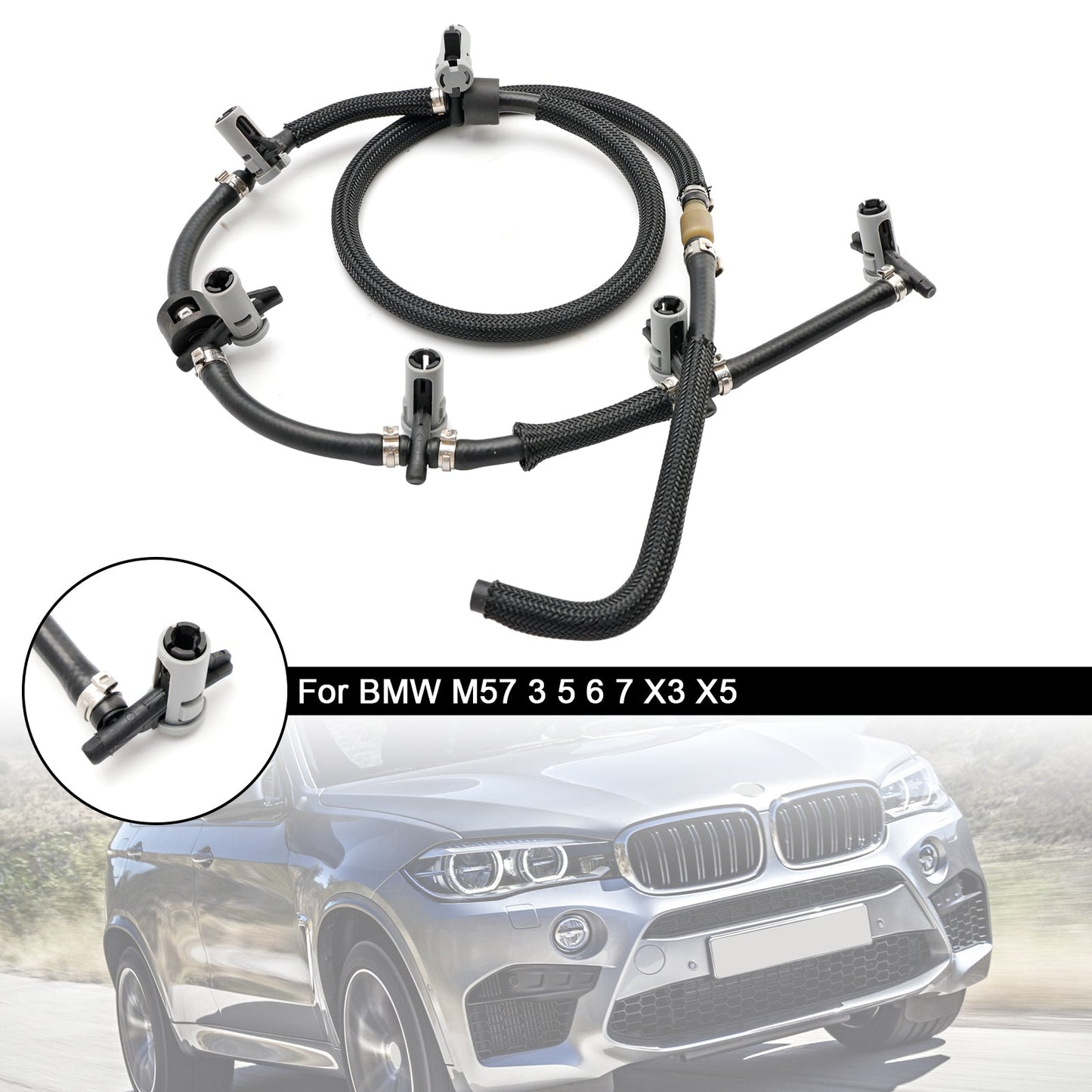 BMW 3 5 6 7 X2 X3 X5 X6 Fuel Return Line Hose Pipe Injector Hose Leak Line 13537792870 13537799869
