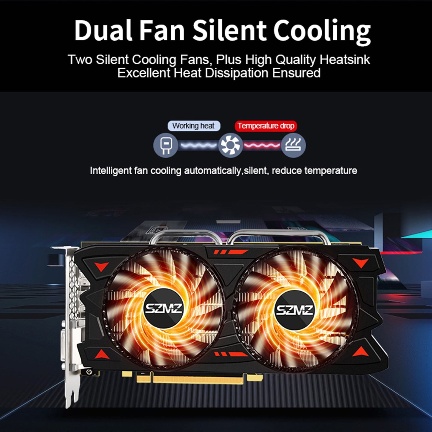 RX580 8G Independent Graphics Card Dual Fans Desktop Computer Lighting Card