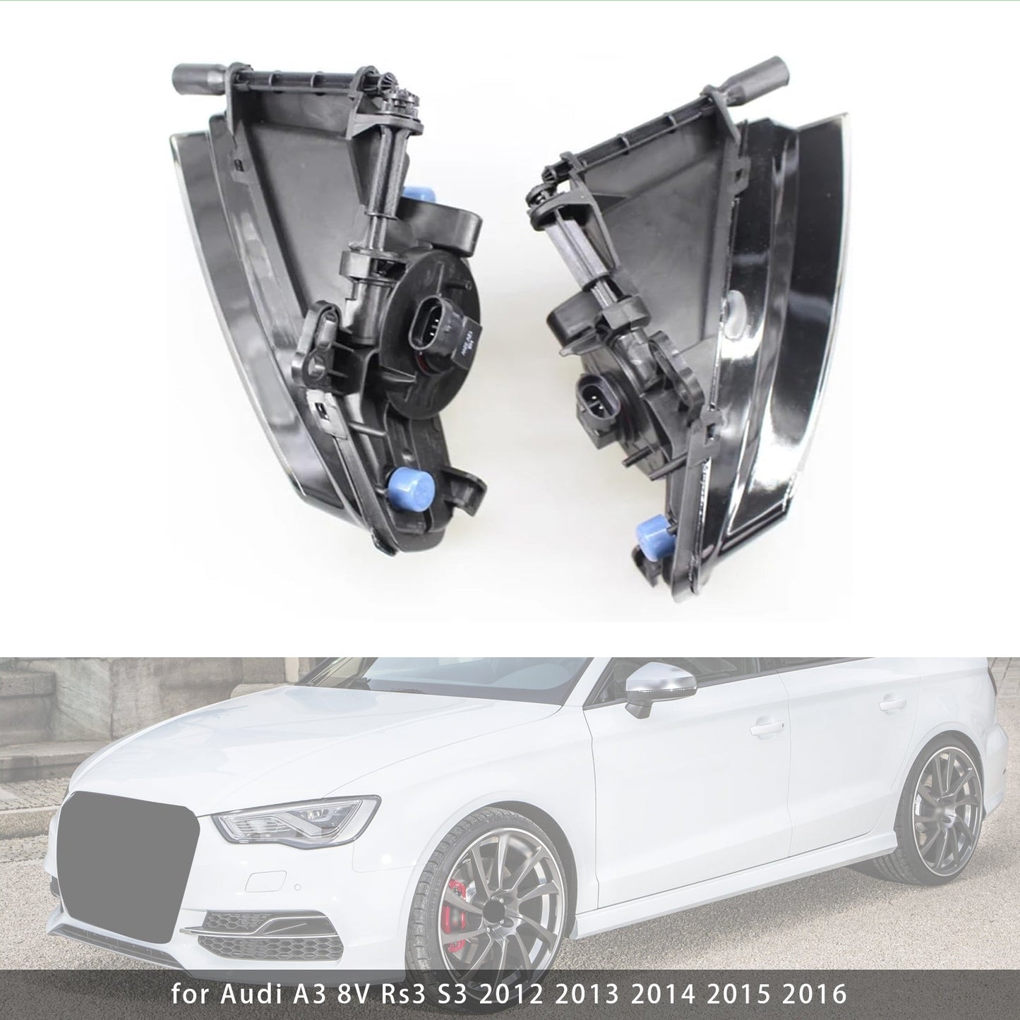 2012-2016 Audi A3 8V Rs3 S3 Pair Front Right Fog Light Lamps With Bulbs