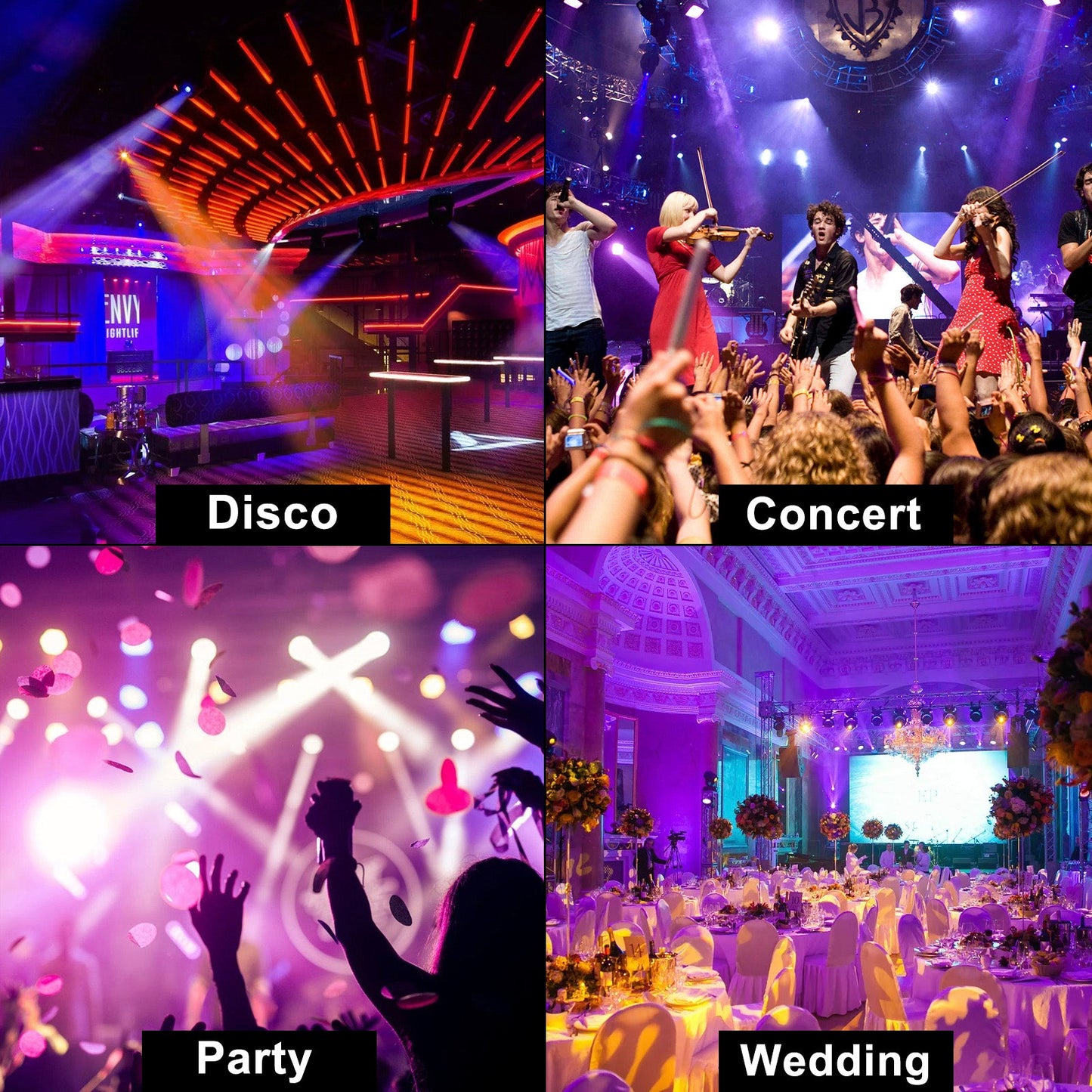200W Moving Heads DJ Lights 12 LED Rotating Beam Moving Heads Stage Light RGBW DMX 512 DJ Lights for Disco/Party