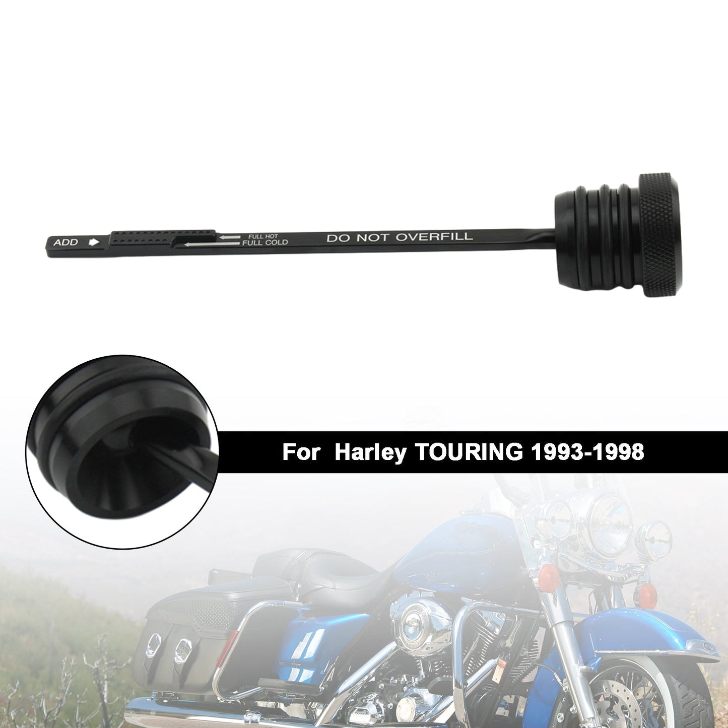 1993-1998 Harley TOURING FLHT FLHS FLTC Oil Dipstick Tank Cap Plug 0710-0002