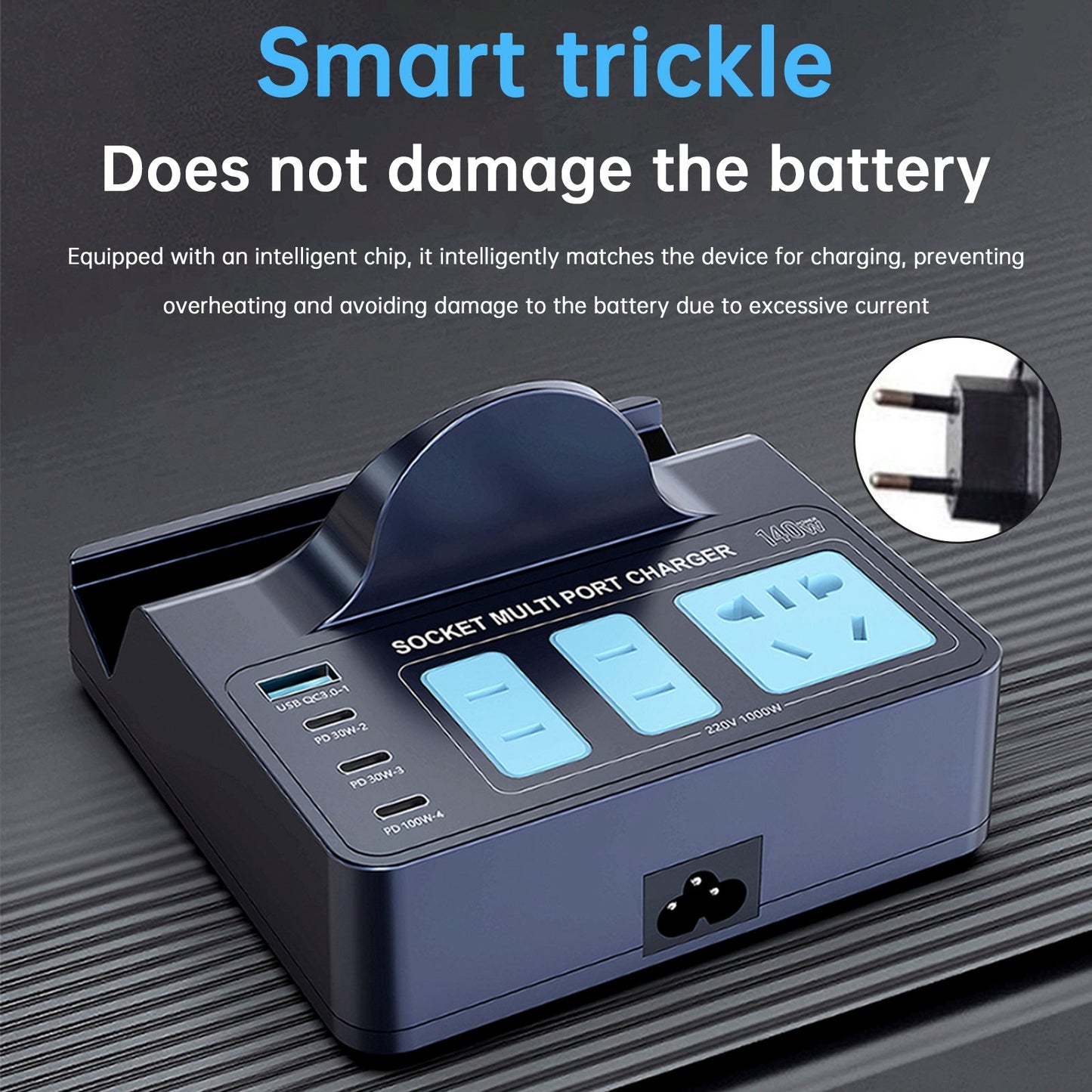 140W Smart Wireless Fast Charging Socket High Power PD100W Notebook QC Charging Mobile Phone Charger EU Plug