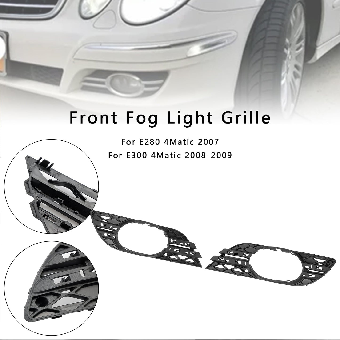 2007-2009 Mercedes Benz E-Class W211 E63 Base 2PCS Fog Light Trim Set 2118850822 MB1038115