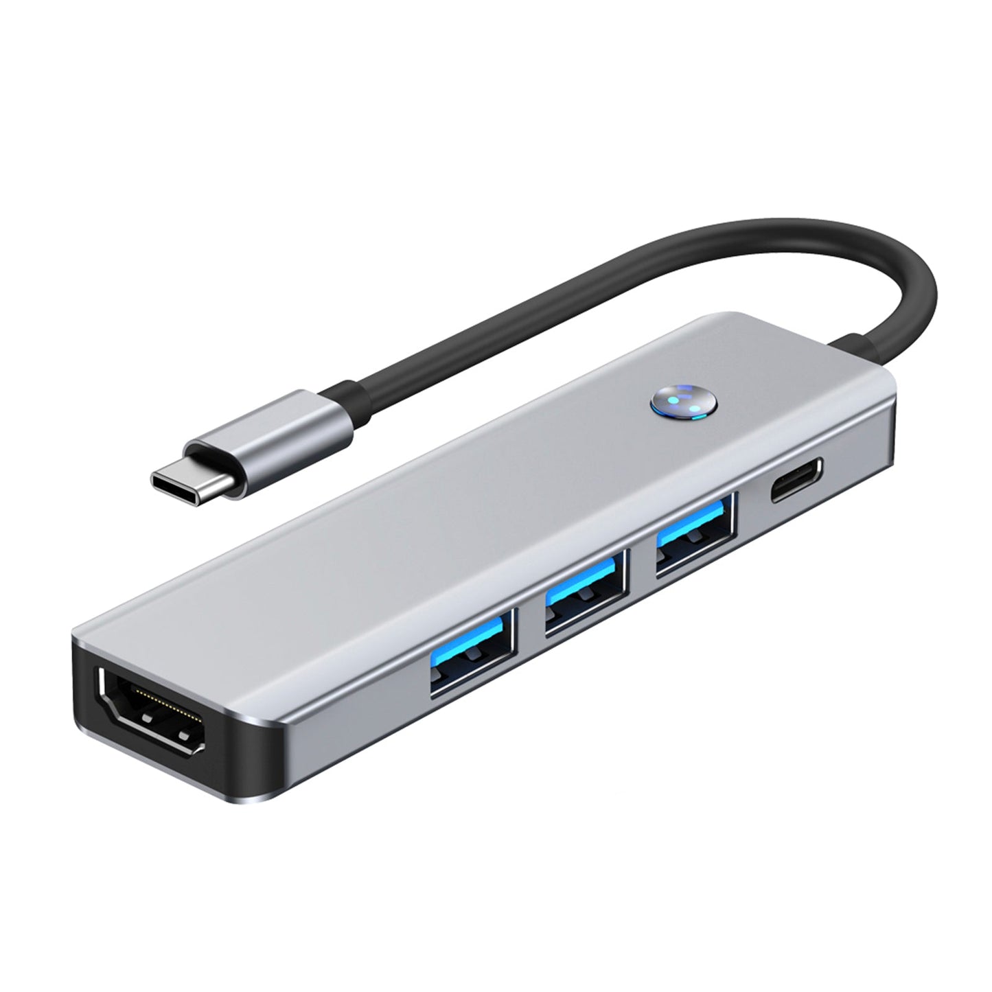 5 in 1 TYPE-C+USB3.0*1+USB2.0*2+HDMI+PD100W Interface Hub Adapter for MacBook