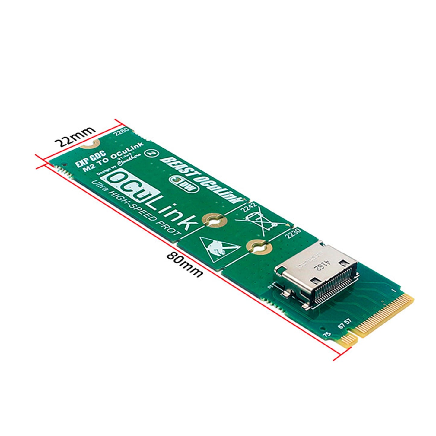 M.2 to OCuLink Adapter Board M.2 M KEY to OCULINK Interface Conversion Board