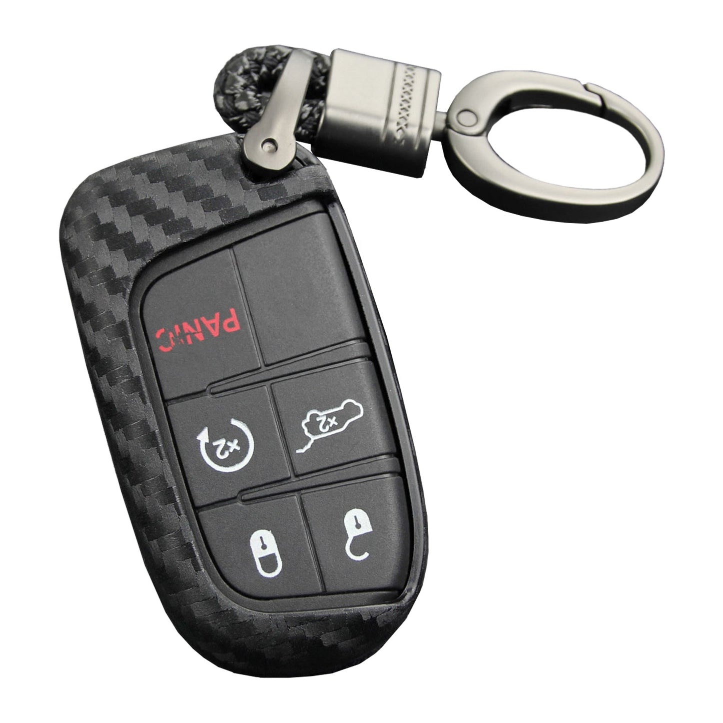 Leather Silicone Car Key Case Cover With Buckle For Jeep