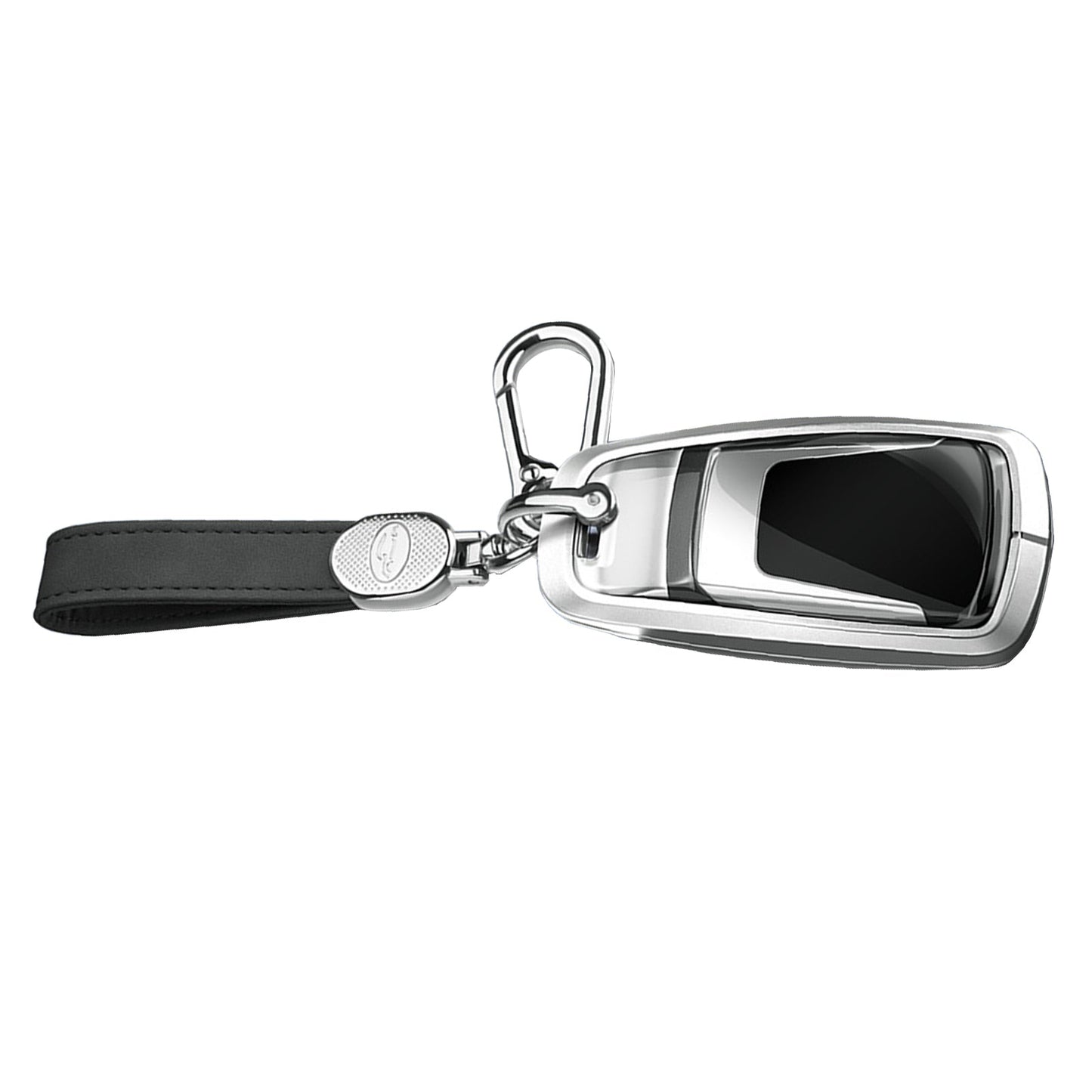 Aluminum Alloy TPU Silvery Car Key Case Cover With Buckle For Audi a6l a4l a3