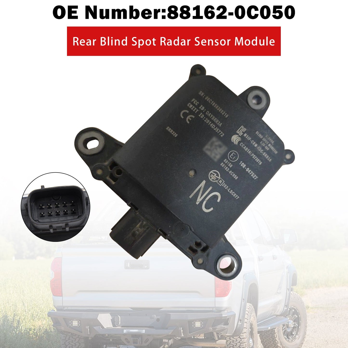 Rear Blind Spot Radar Sensor Module 88162-0C050 For Toyota Tundra 2014-2021