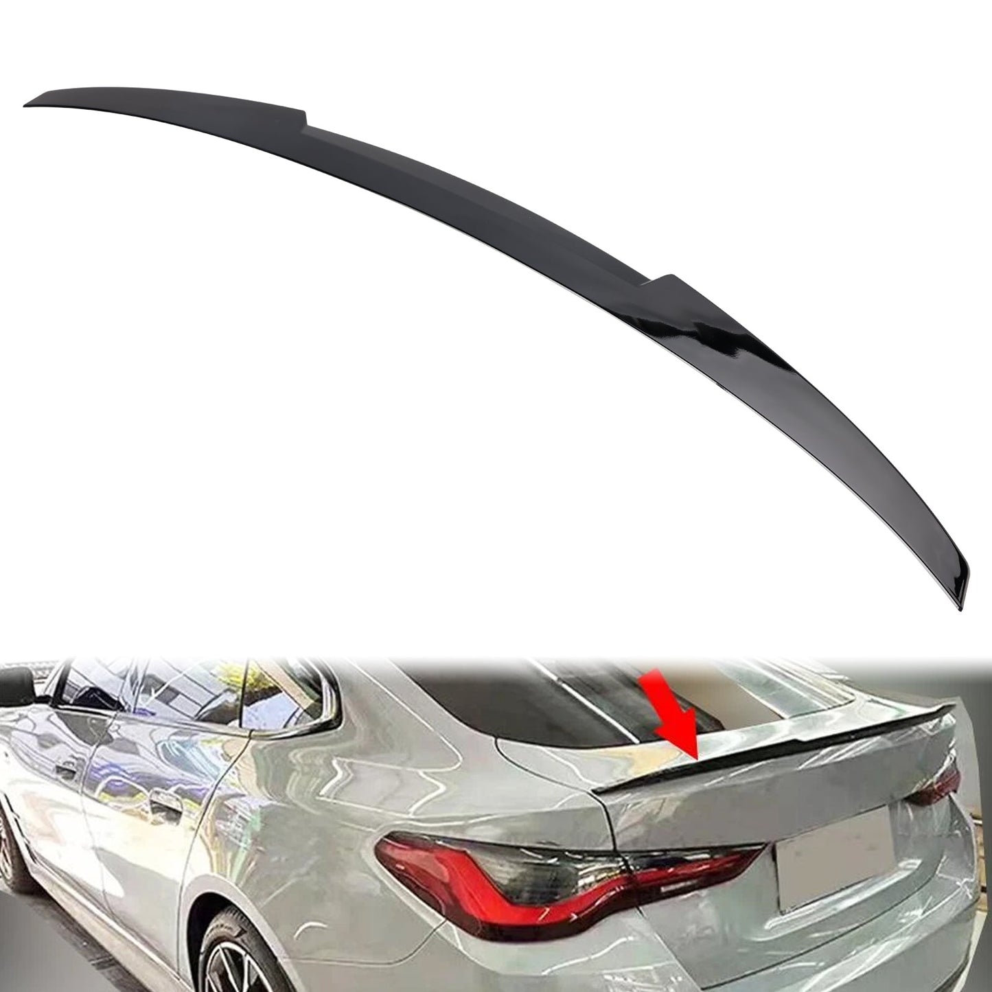 2021-2025 BMW 4-Series i4 G26 Gran Coupe 4-Door Gloss Black Rear Boot Spoiler