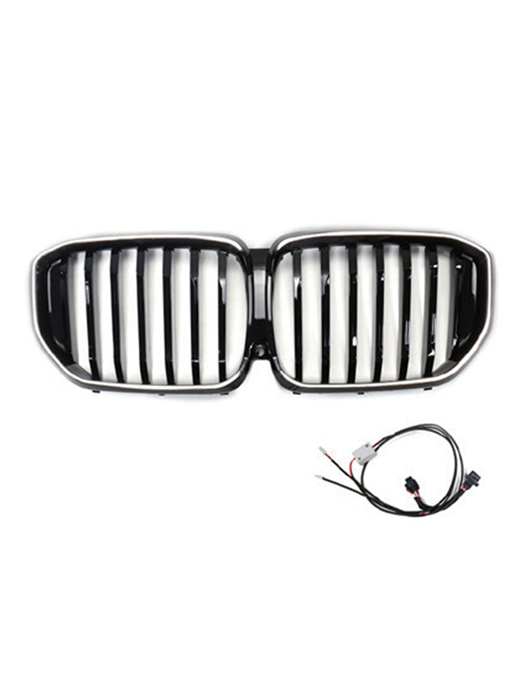 For BMW G05 LCI X5 2024+ Single Line W/LED Gloss Black Front Bumper Grille Grill