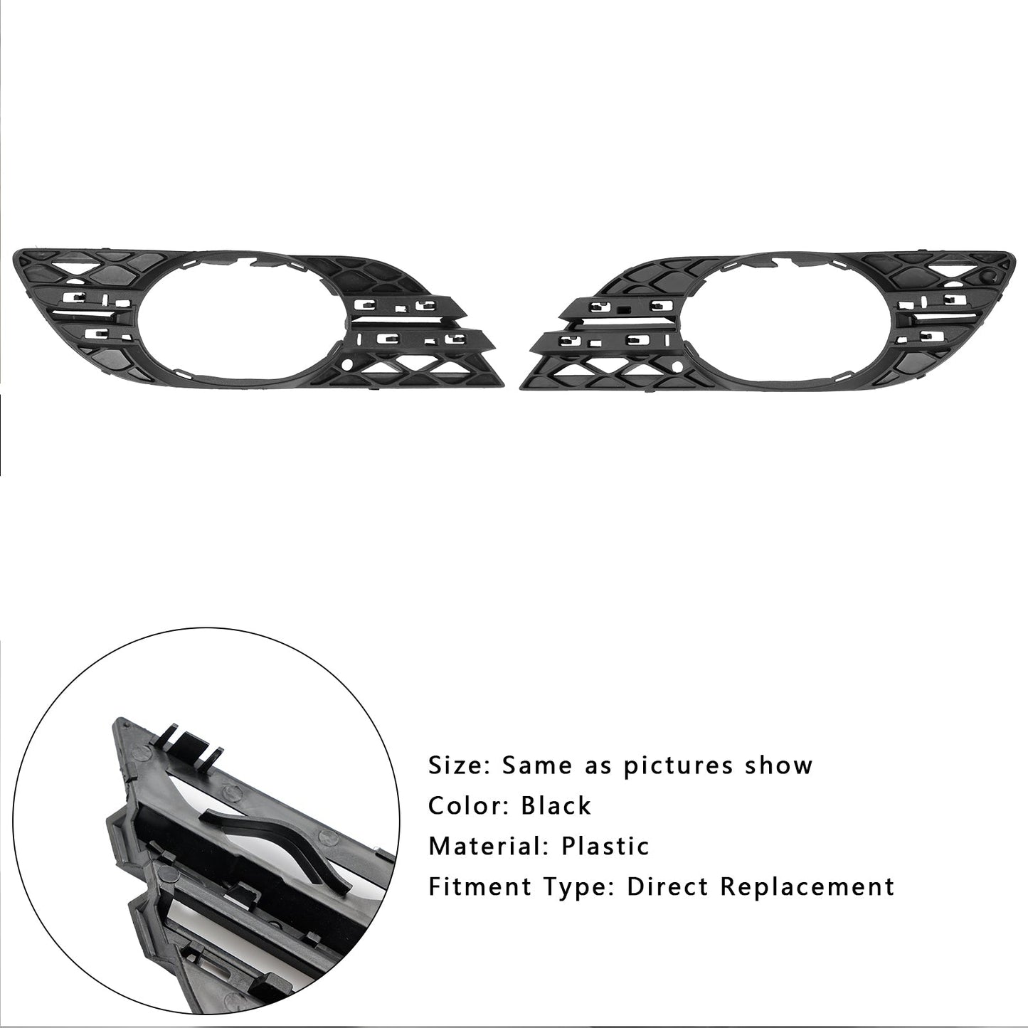 2008-2009 Mercedes Benz E-Class W211 E300 4Matic 2PCS Fog Light Trim Set 2118850822 MB1038115