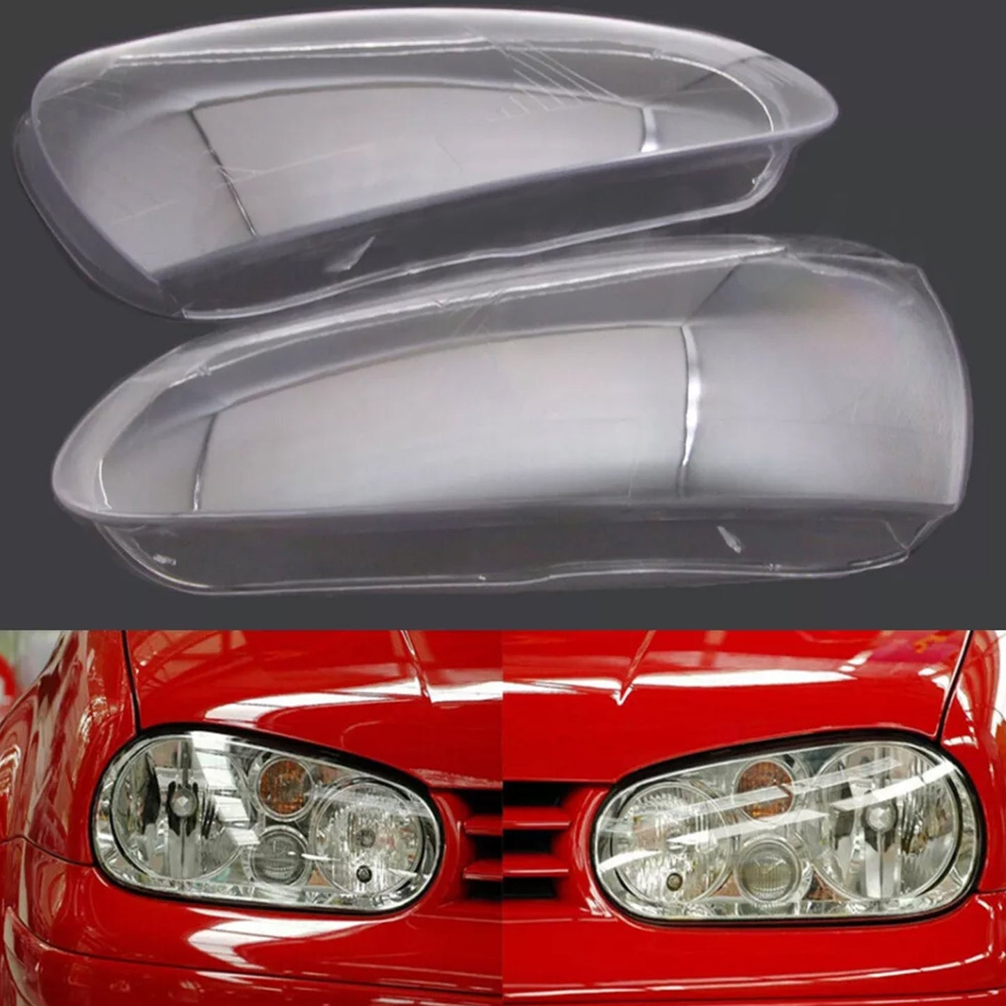 2006-2009 Volkswagen Jetta 2PCS Front Headlight Lens Headlamp Clear Cover 1K6941005S