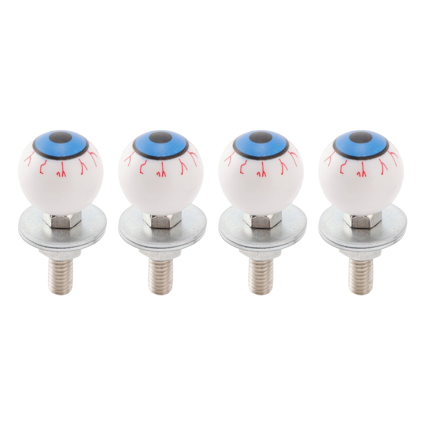 4x Motorcycle Bike Plastic Eyeball License Plate Bolt On Screw On Frame Nut