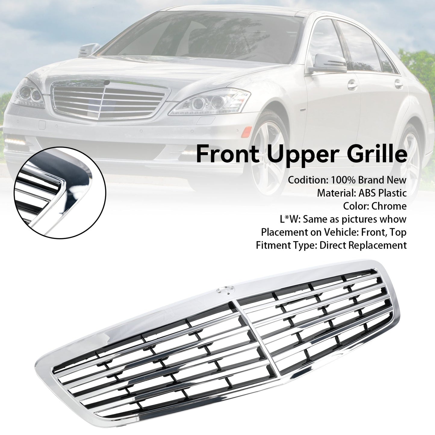 2010-2013 Mercedes Benz S-Class W221 S550 S600 S63 S65 Front Grille Grill