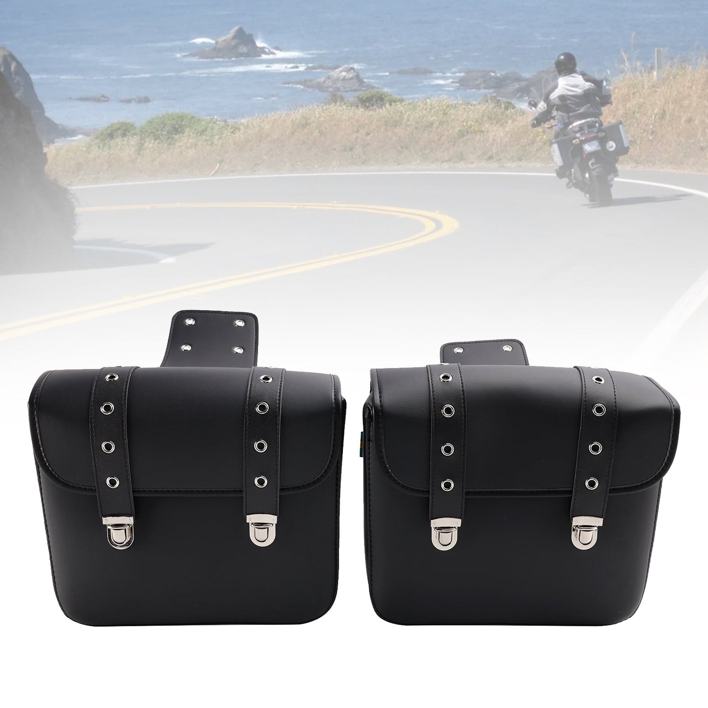 Side Tail Bag Saddlebag Color Matching Luggage Black 20L For Scooter Motorcycle