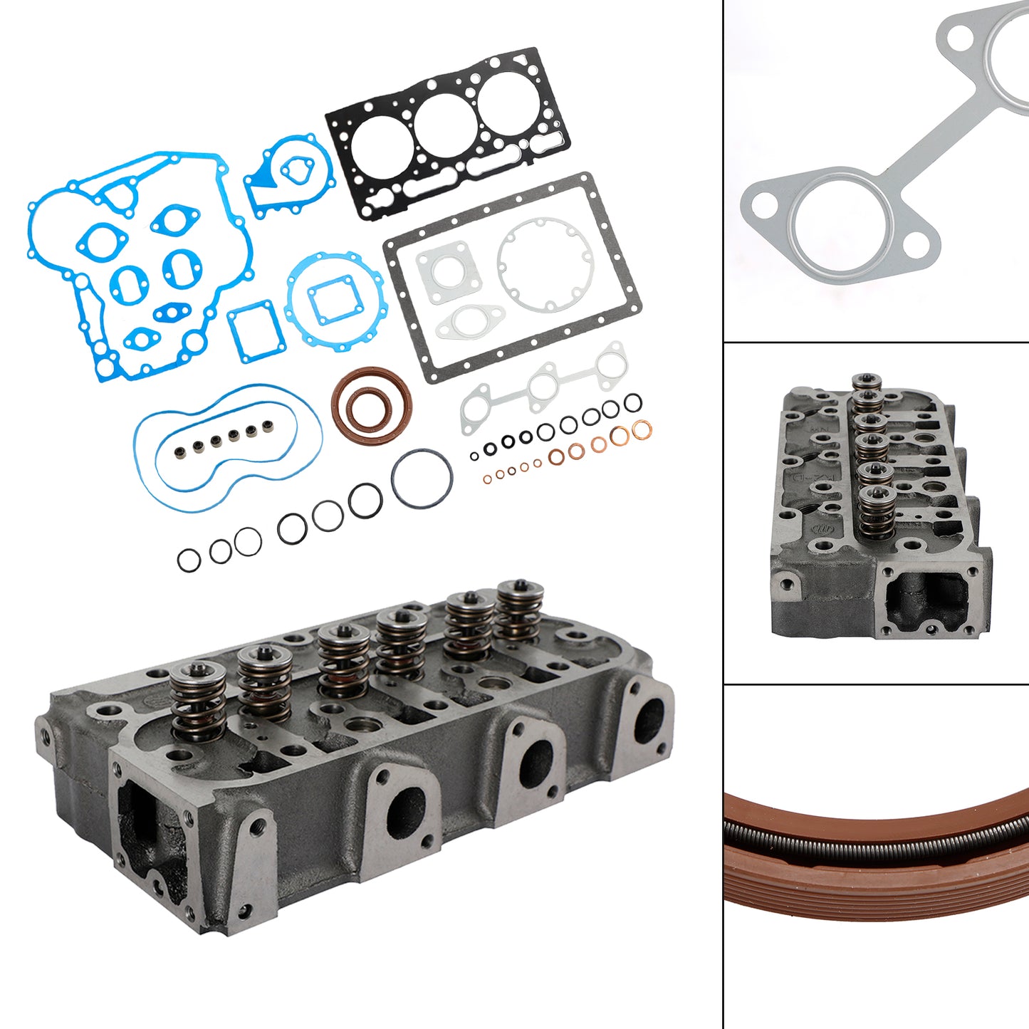 Complete Cylinder Head & Full Gasket Kit Compatible With Kubota D1105 Engine