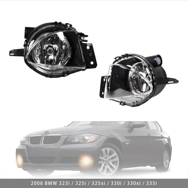 Pair Front Fog Light Lamps With Bulbs For BMW E90 3-Serise 2006-2008