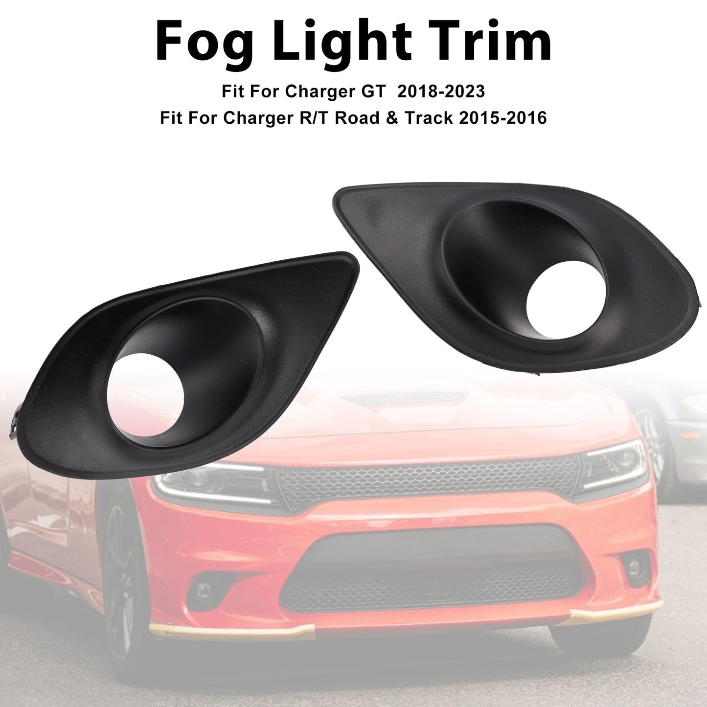 Pair Fog Light Bezel For Dodge Charger 2015-2022 68280428AA