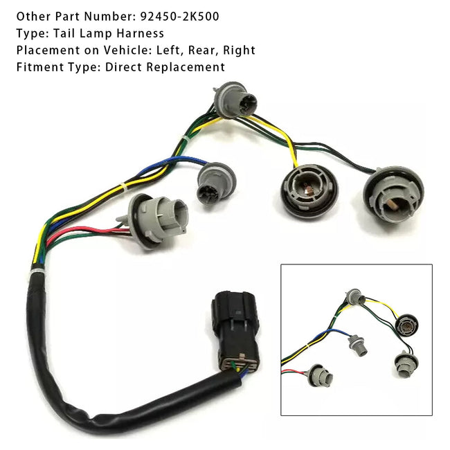 2011-2013 Kia Soul LH or RH Tail Lamp Harness NON-LED 92450-2K500