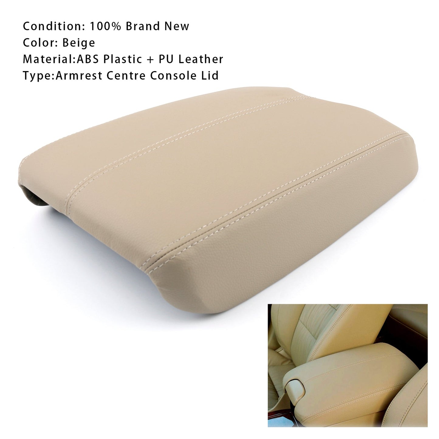 2008-2012 Honda Accord Beige Leather Armrest Centre Console Lid