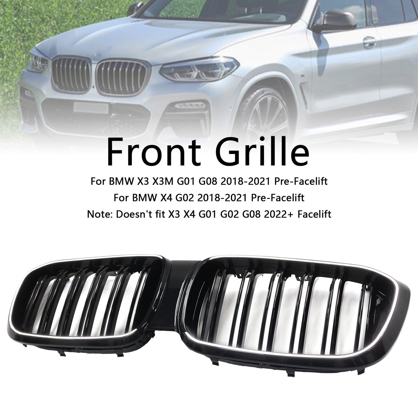 2018-2021 BMW X3 X3M G01 G08 Pre-Facelift Front Kidney Mesh Grille Grill 51138469959 51138469959