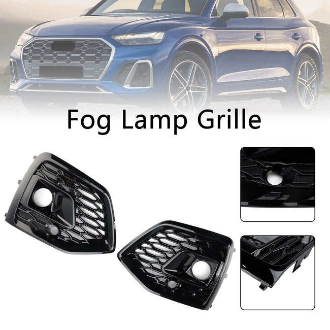 2021-2025 Audi Q5 SQ5 S-Line RSQ5 Style Front Fog Lamp Grille Cover Black