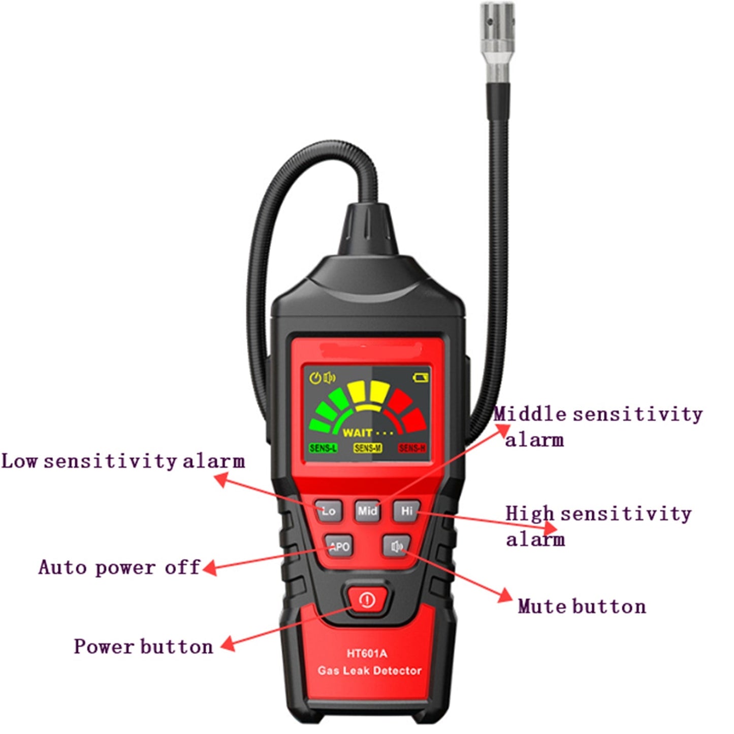 Portable Combustible Propane And Natural Gas Leak Detector LCD Tester Visual Leakage