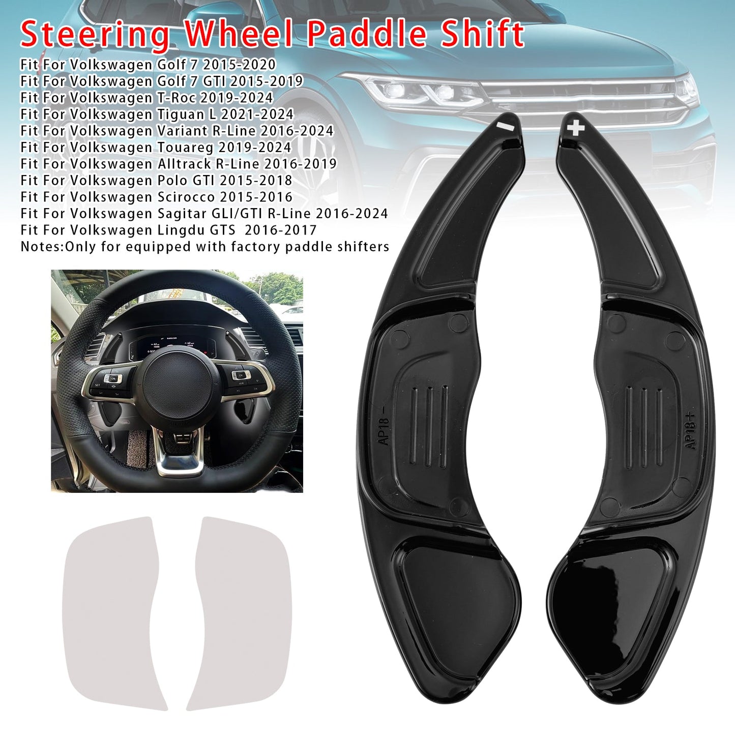 Steering Wheel Paddle Shifter Extension For VW Golf 7 T-ROC