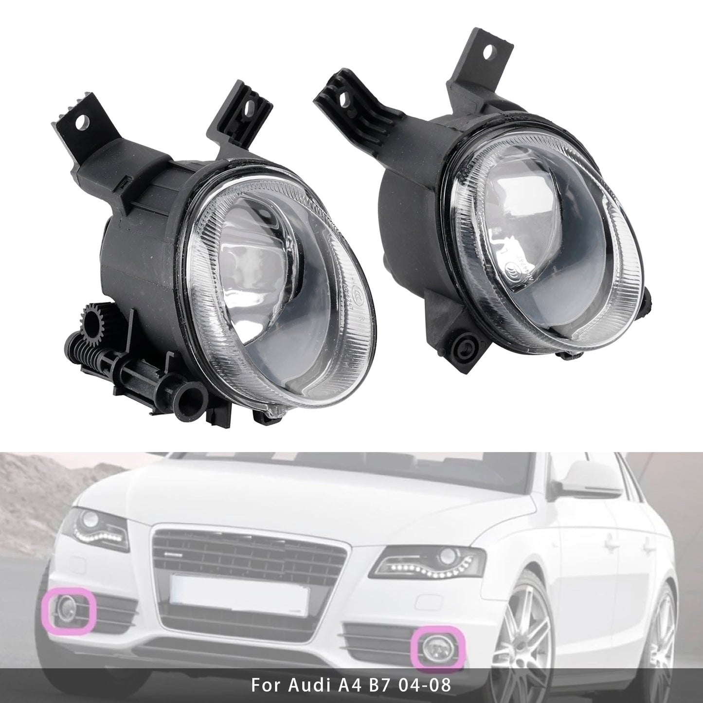 Pair Front Bumper Fog Light Lamps For Audi A3 2003-2013 A4 B7 2004-2008