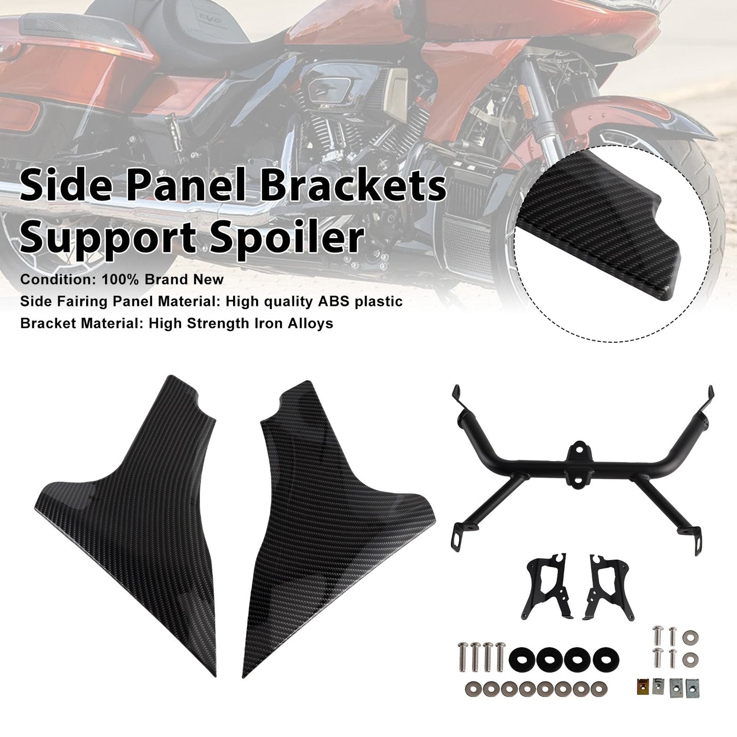 2023-later FLTRXSE and 2024 FLTRX and FLTRXSTSE models Side Panel Brackets Support Spoiler