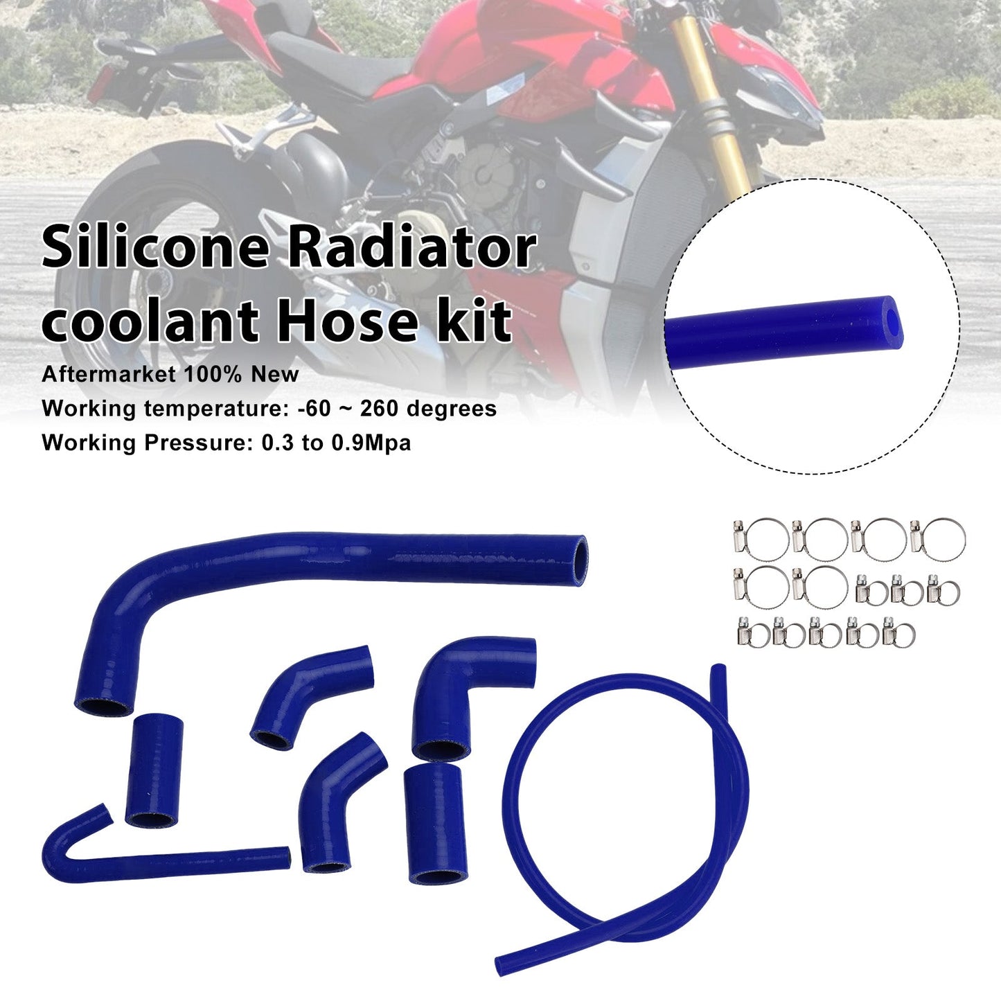 2020-2025 Ducati Streetfighter V4 V4S Silicone Radiator coolant Hose