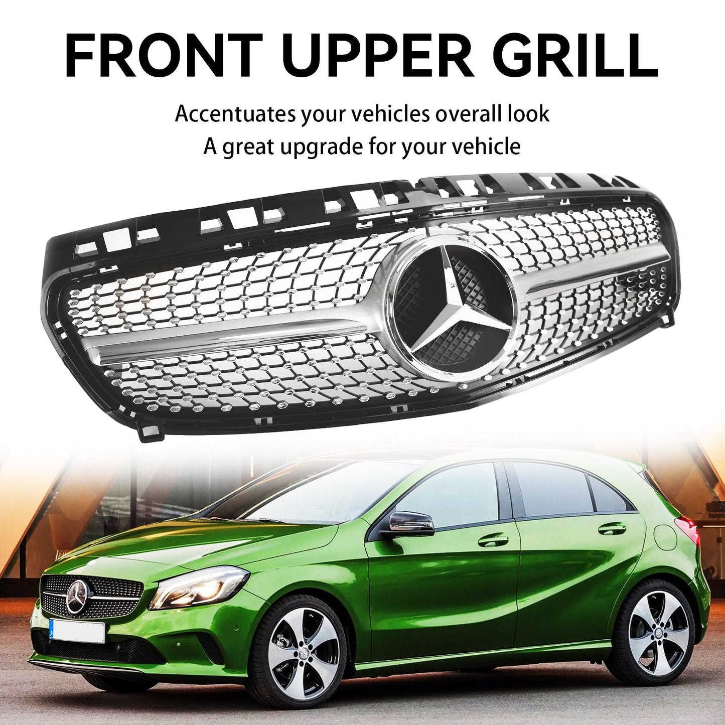 A CLASS W176 2013-2015 Mercedes Benz Grill Car Front Bumper Grille Grill Black/Chrome