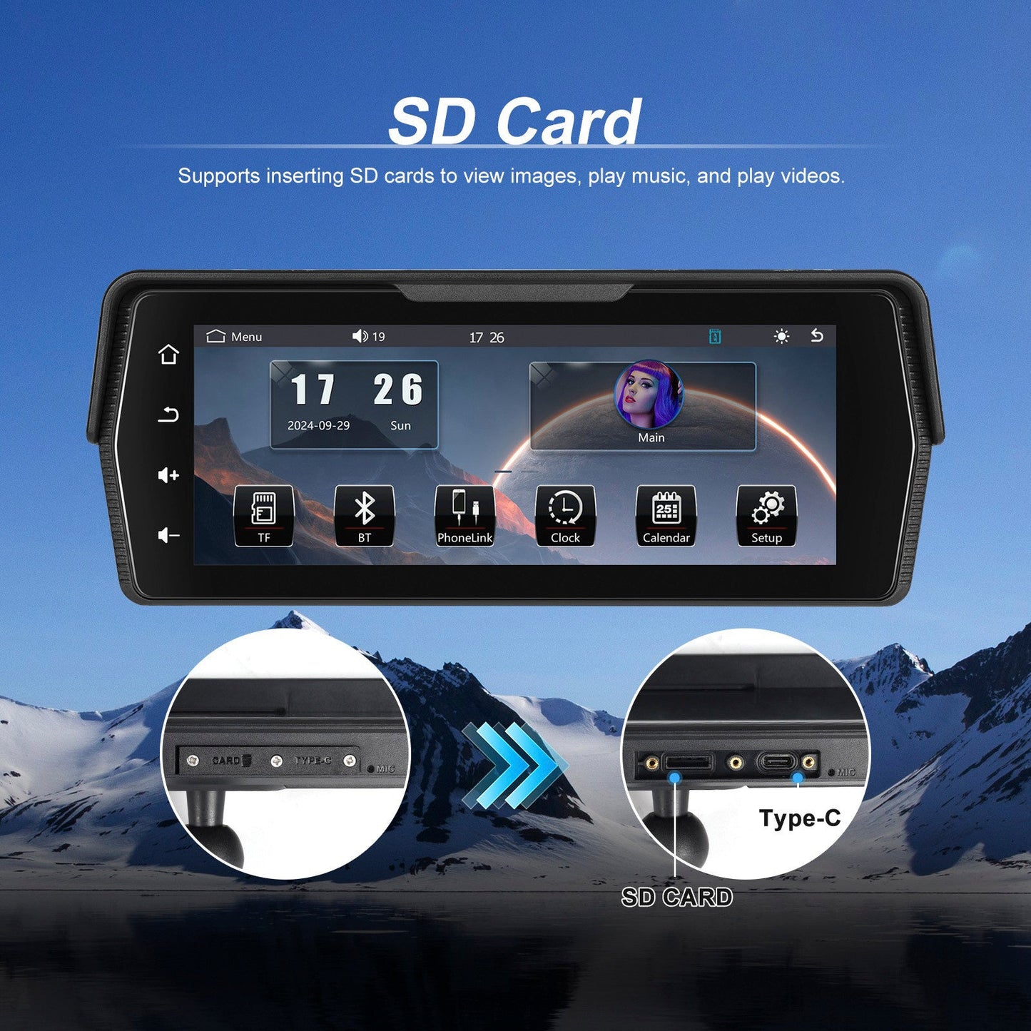6.86-inch PND Wireless CarPlay Android Auto Screen Mirroring for Motorcycles