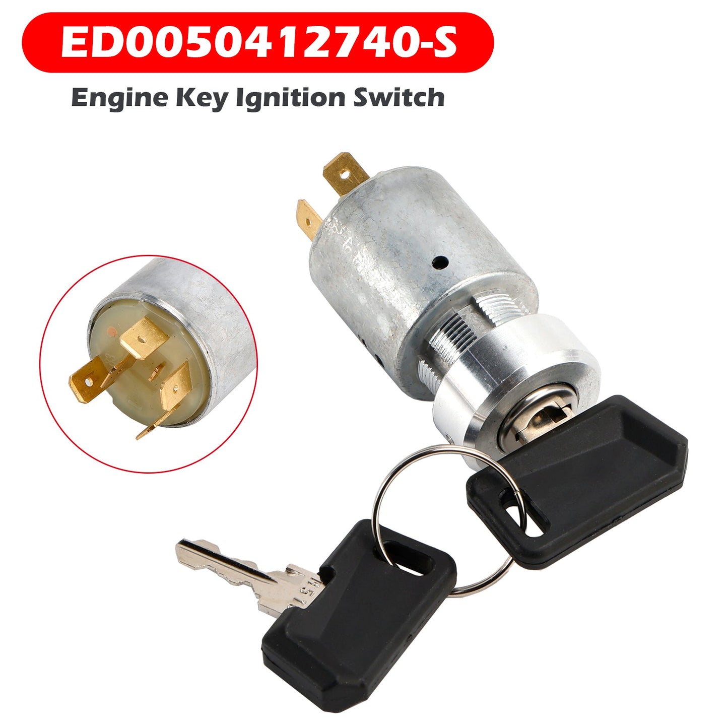 ED0050412740-S Engine Key Ignition Switch for Kohler Diesel Lombardini Engines